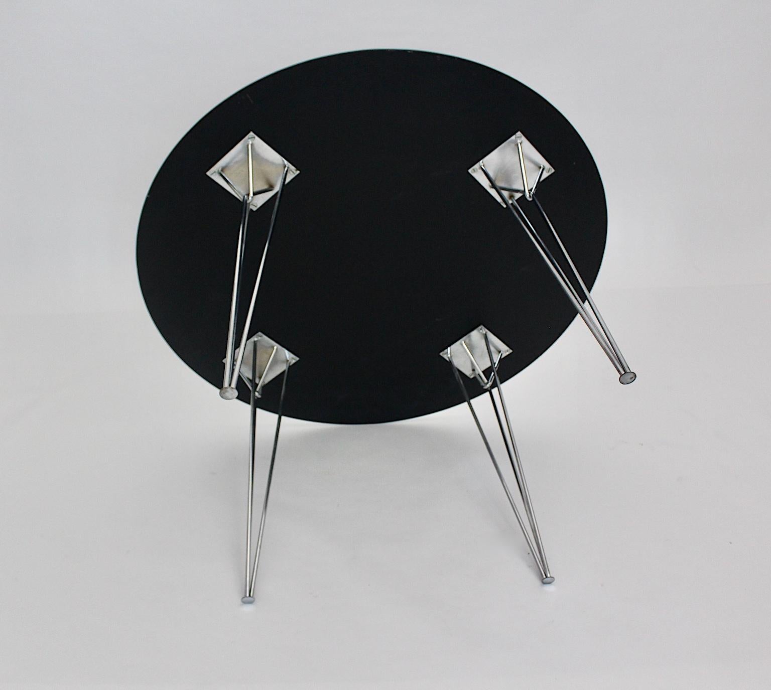 Skandinavischer moderner Esstisch aus schwarzem Metall im Vintage-Stil, 1960er Jahre im Angebot 12
