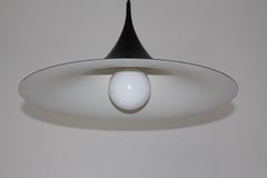 Scandinavian Modern Black Metal Vintage Pendant Chandelier Bonderup Thorup, 1967