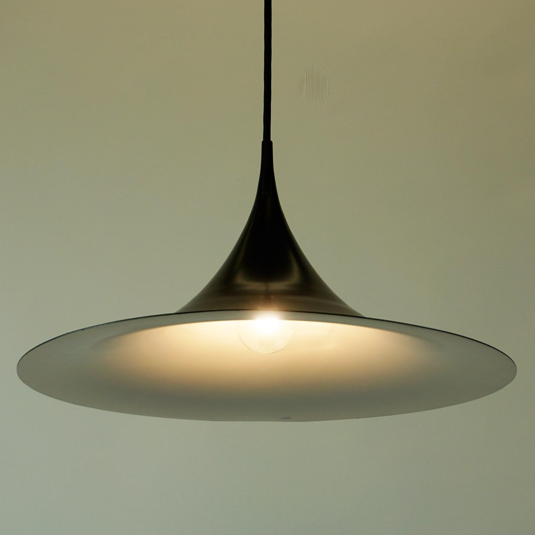 Danish Scandinavian Modern Black Semi Pendant Lamp by Bonderup & Thorup for Fog & Mørup