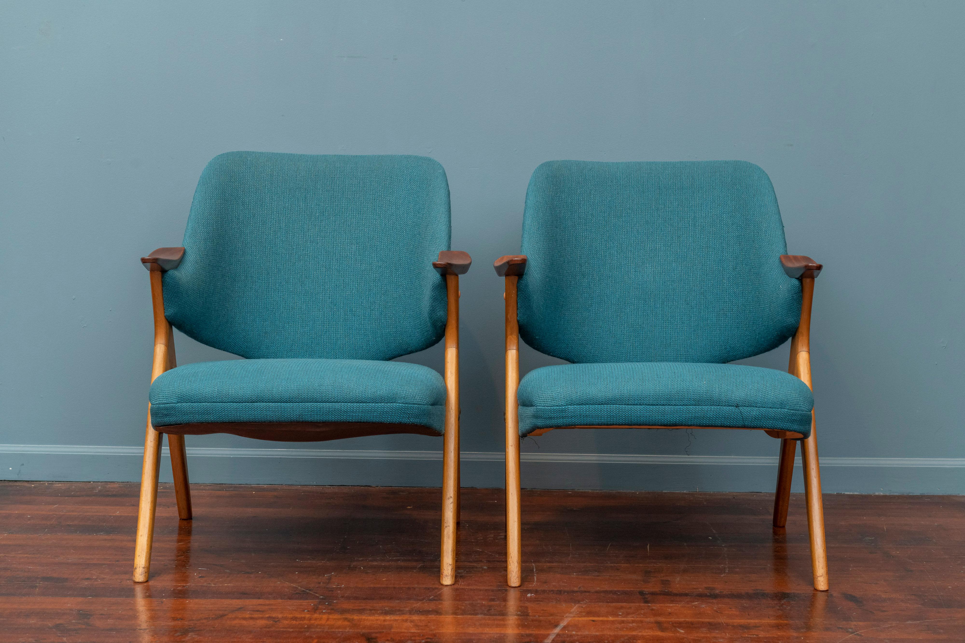 Norwegian Scandinavian Modern Blinken Armchairs by Rastad & Relling