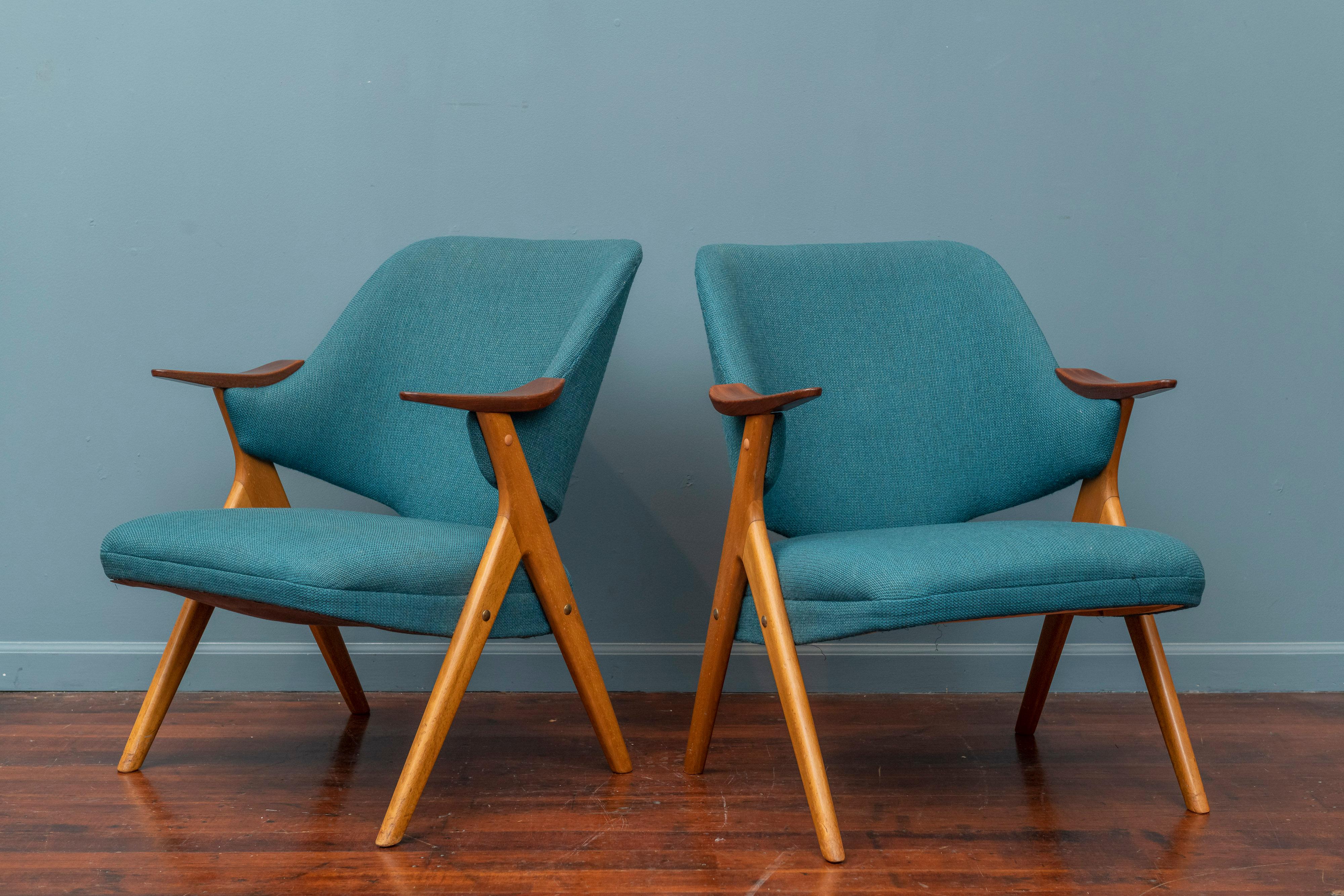 Scandinavian Modern Blinken Armchairs by Rastad & Relling In Good Condition In San Francisco, CA