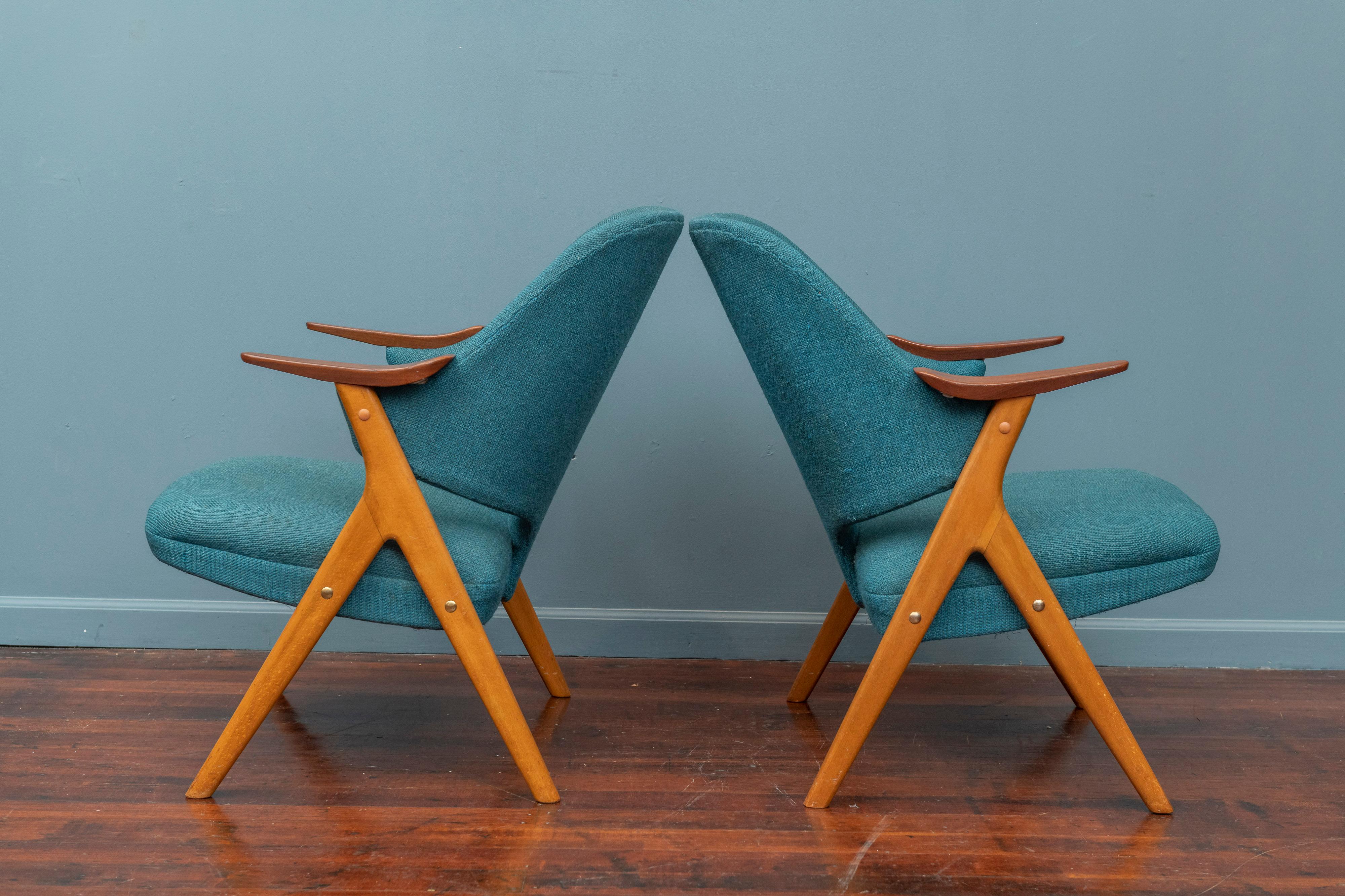 Mid-20th Century Scandinavian Modern Blinken Armchairs by Rastad & Relling