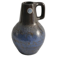 Jarrón escandinavo moderno de cerámica azul,  Ingrid Atterberg para Upsala Ekeby, década de 1960