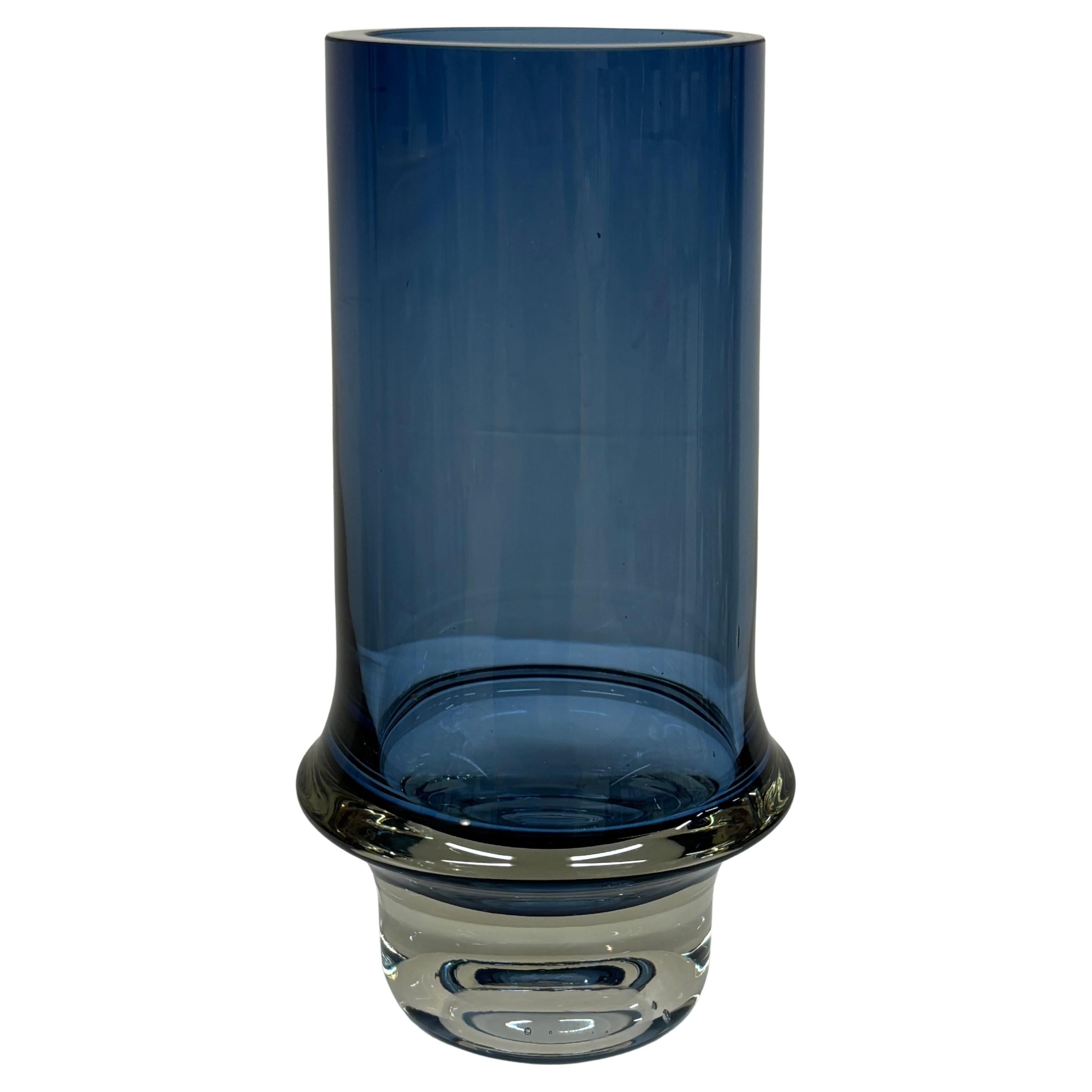 Scandinavian Modern Blue Glass Vase, Model 3581 By Tapio Wirkkala for IIttala For Sale