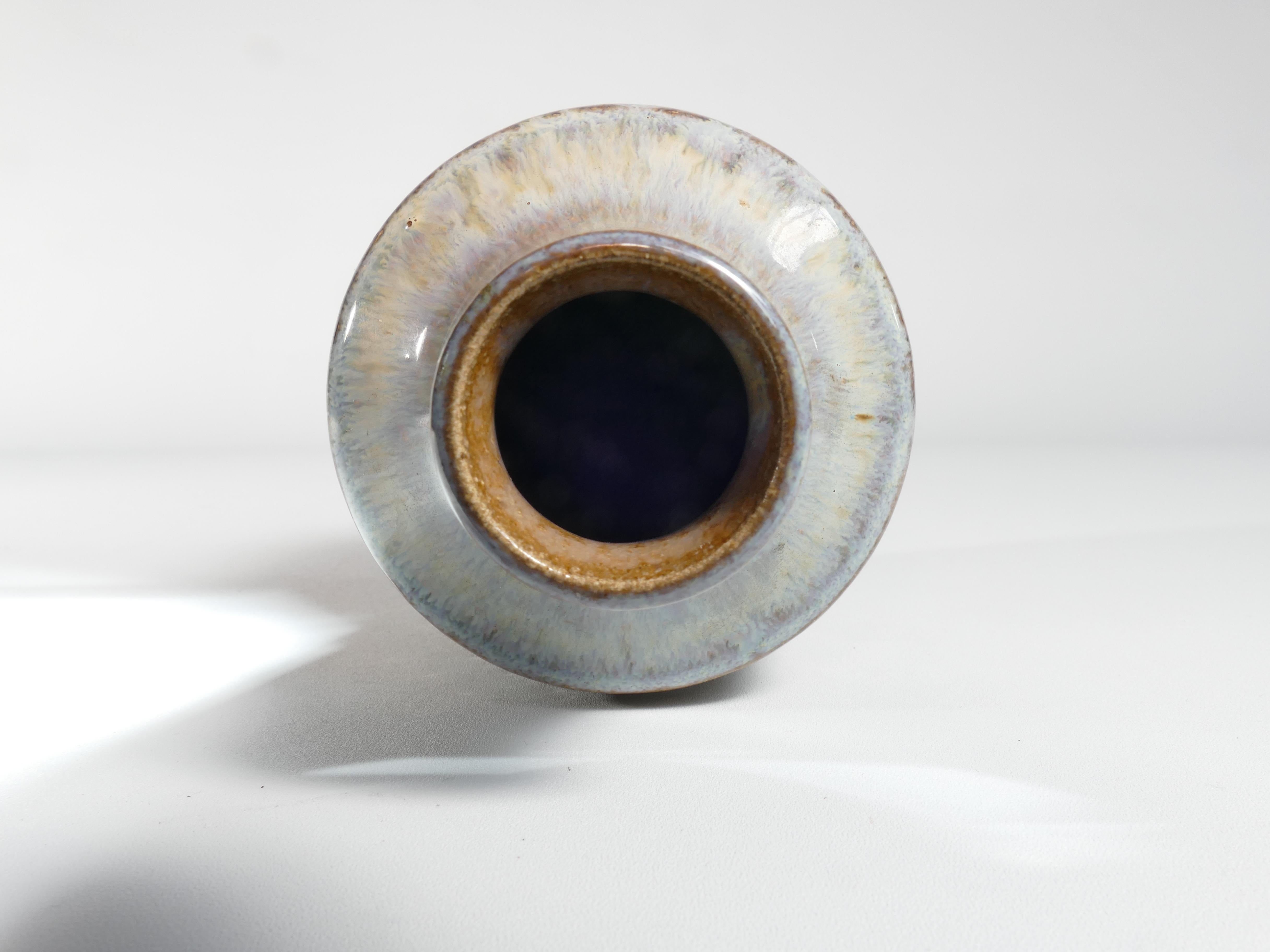 Scandinavian Modern Blue Glazed Stoneware Vase, Søholm Stentøj, 1960s For Sale 10