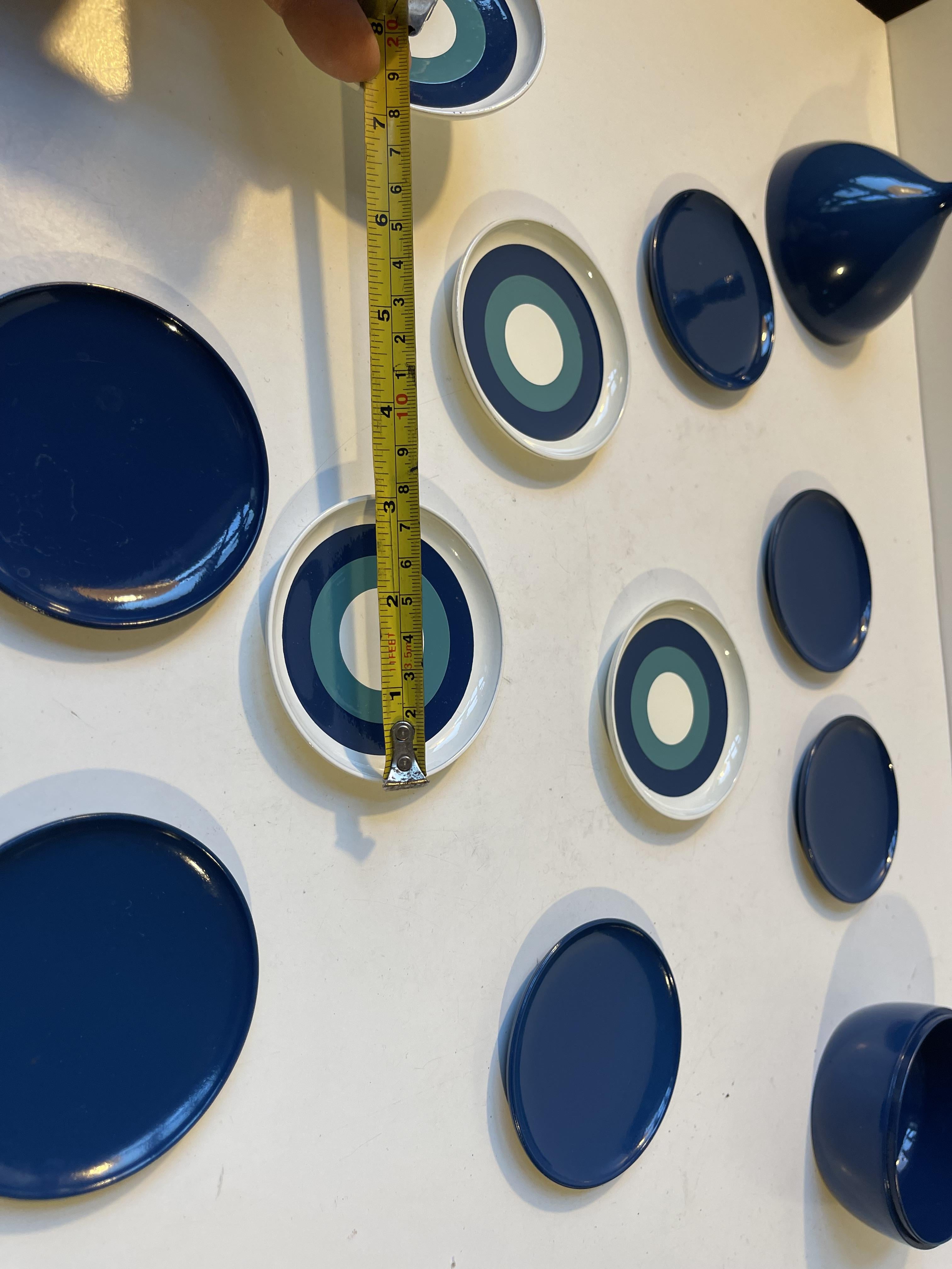 Mid-20th Century Scandinavian Modern Blue Resin Drink Coasters by Laurids Lønborg, 1960s For Sale