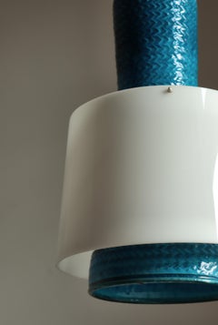 Lampada a sospensione in gres blu in stile moderno scandinavo di Nils Kähler, Danimarca, anni ’60