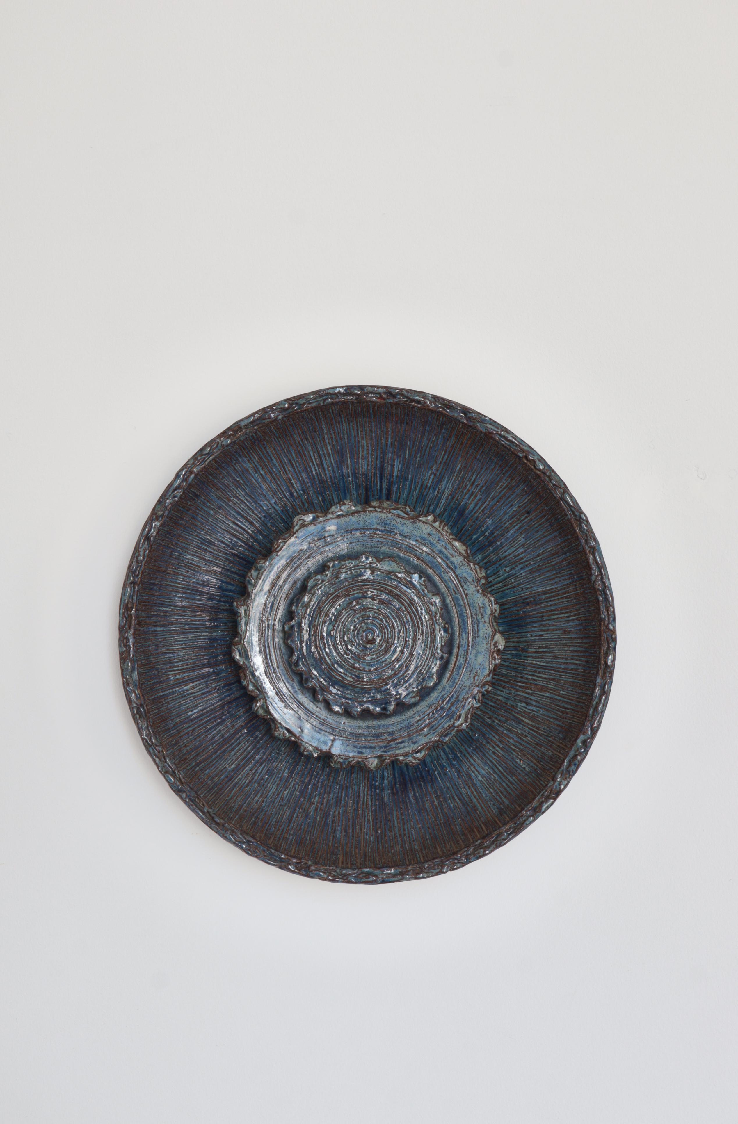 Aplique moderno escandinavo de gres azul de Ege Dagnæs, Dinamarca, años 60 en venta 2