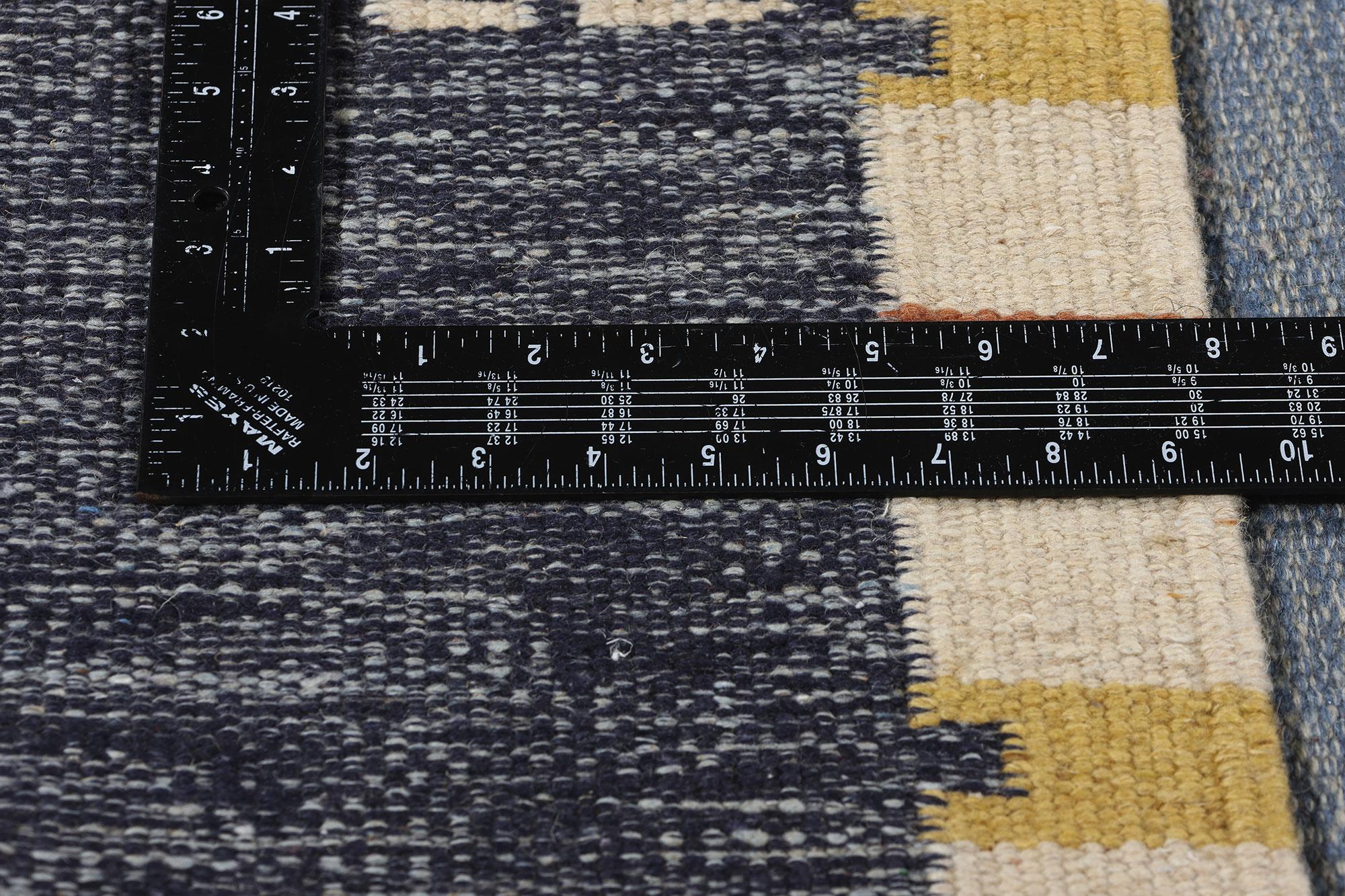 New Scandinavian Swedish Inspired Kilim Röllakan, 10'2 x 11'10 In condizioni Nuovo in vendita a Dallas, TX