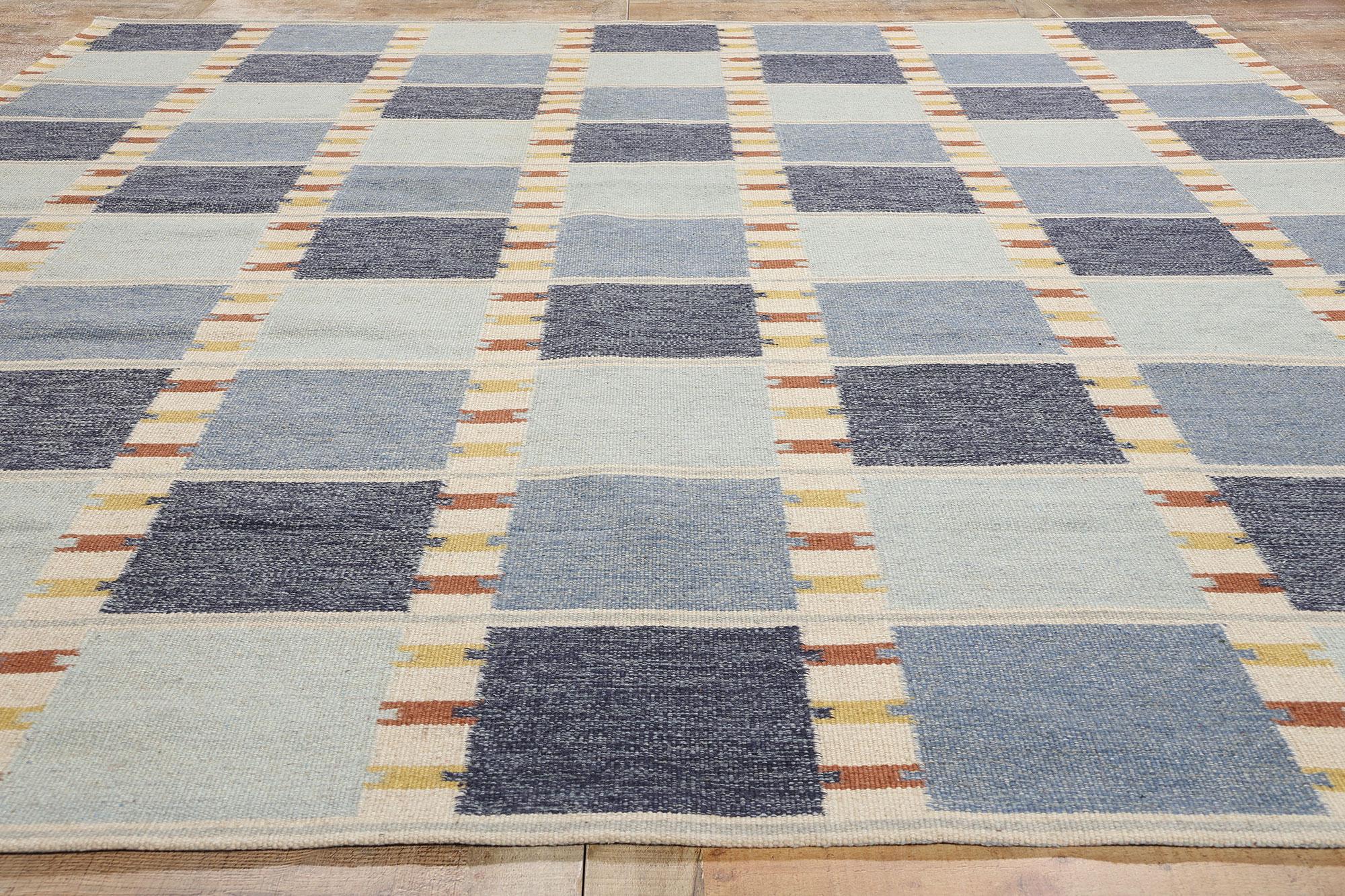 Lana New Scandinavian Swedish Inspired Kilim Röllakan, 10'2 x 11'10 in vendita