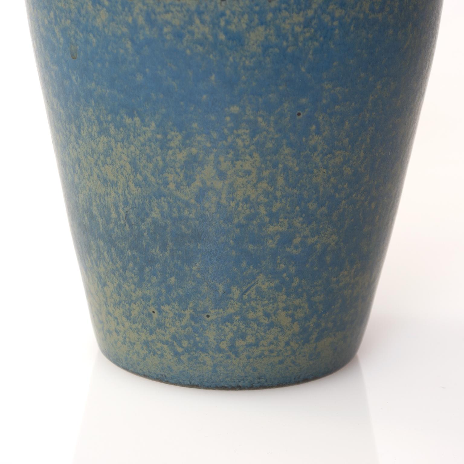 Scandinavian Modern Blue Vase with Glaze by Gunnar Nylund, Rörstrand In Good Condition In New York, NY