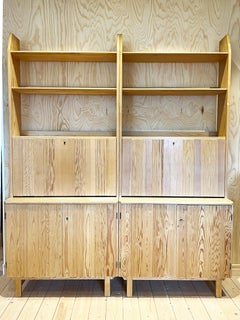 Scandinavian Modern Bookcases in Pine Set Of 2, Svensk Fur, ca 1960's