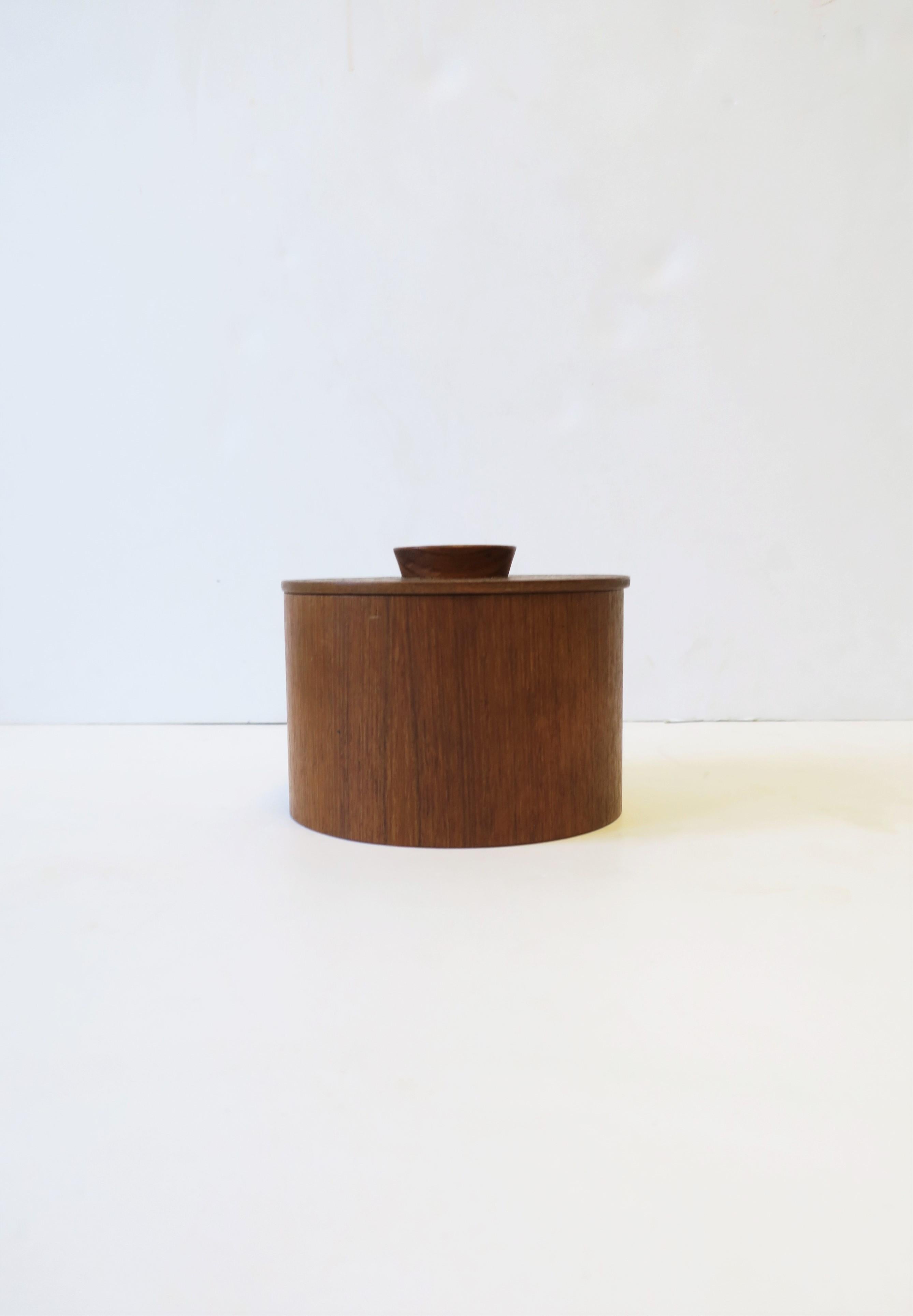 Teak Scandinavian Modern Wood Box For Sale