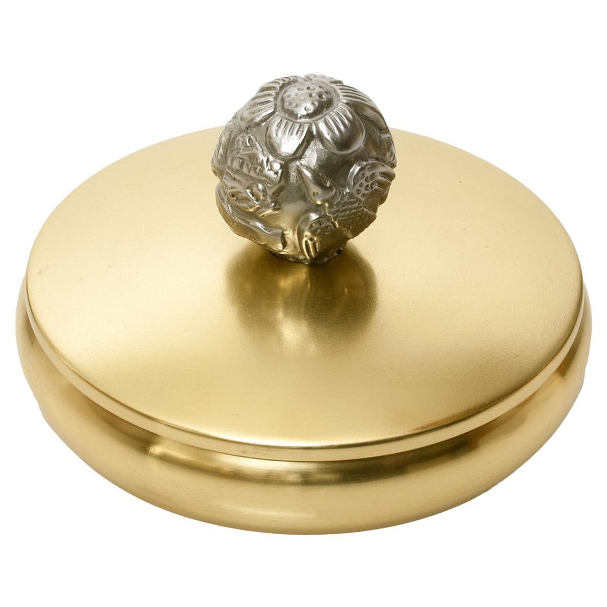 Scandinavian Modern Brass and Pewter Lidded Box by Carl-Einar Bergstrom, Ystad