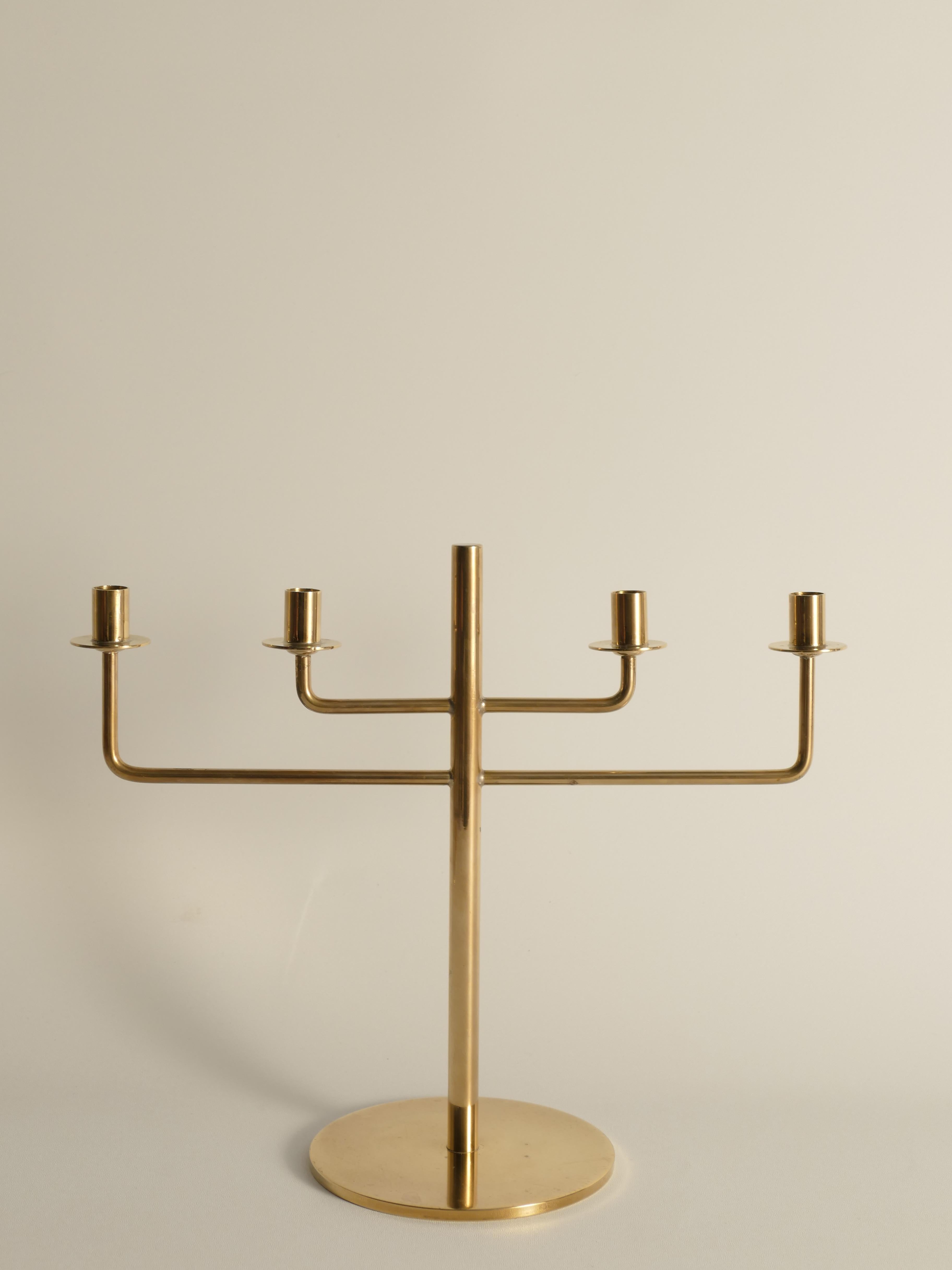Scandinave moderne Chandelier scandinave moderne en laiton de Hans-Agne Jakobsson, Markaryd, années 1960 en vente