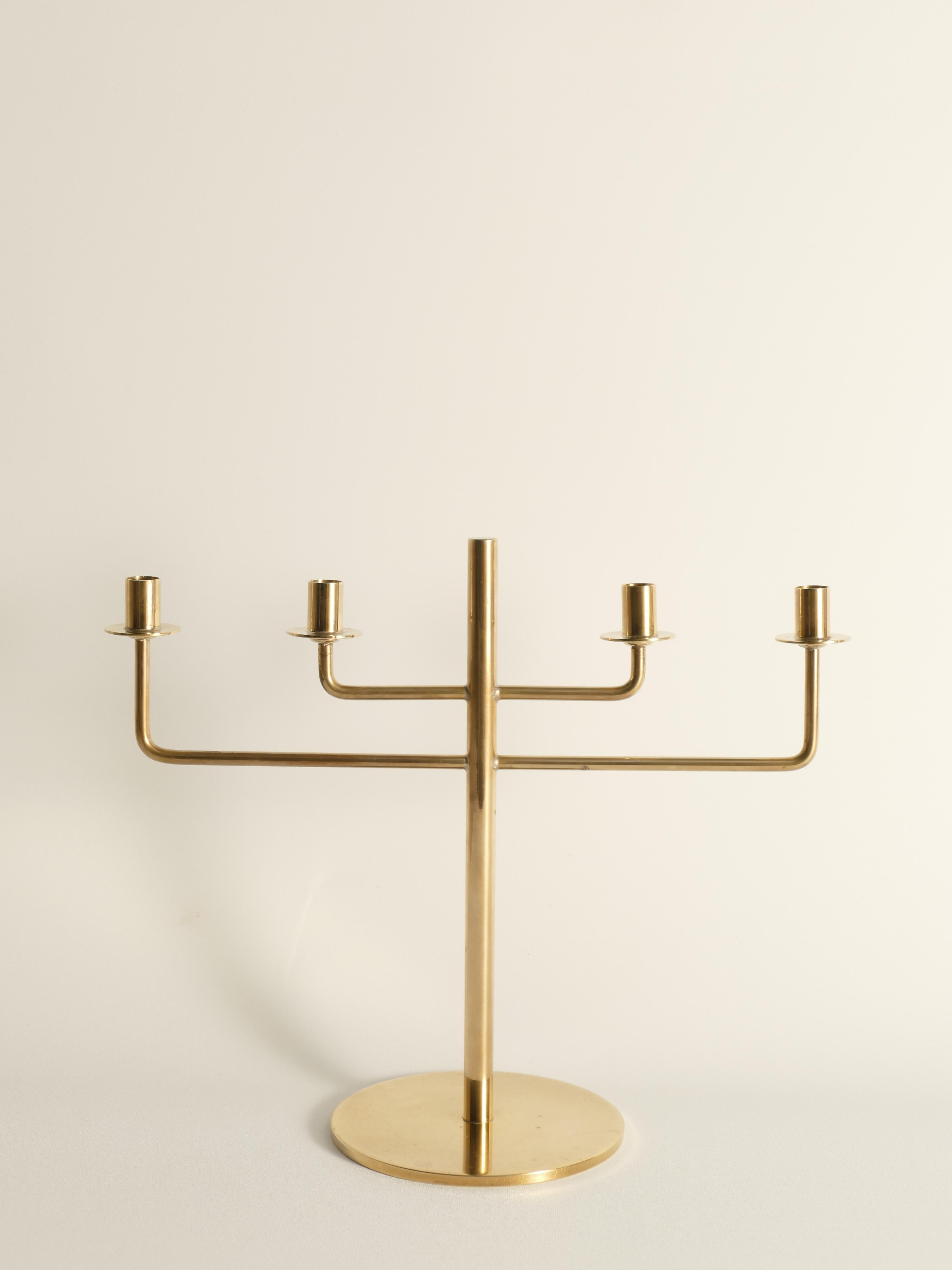 Milieu du XXe siècle Chandelier scandinave moderne en laiton de Hans-Agne Jakobsson, Markaryd, années 1960 en vente