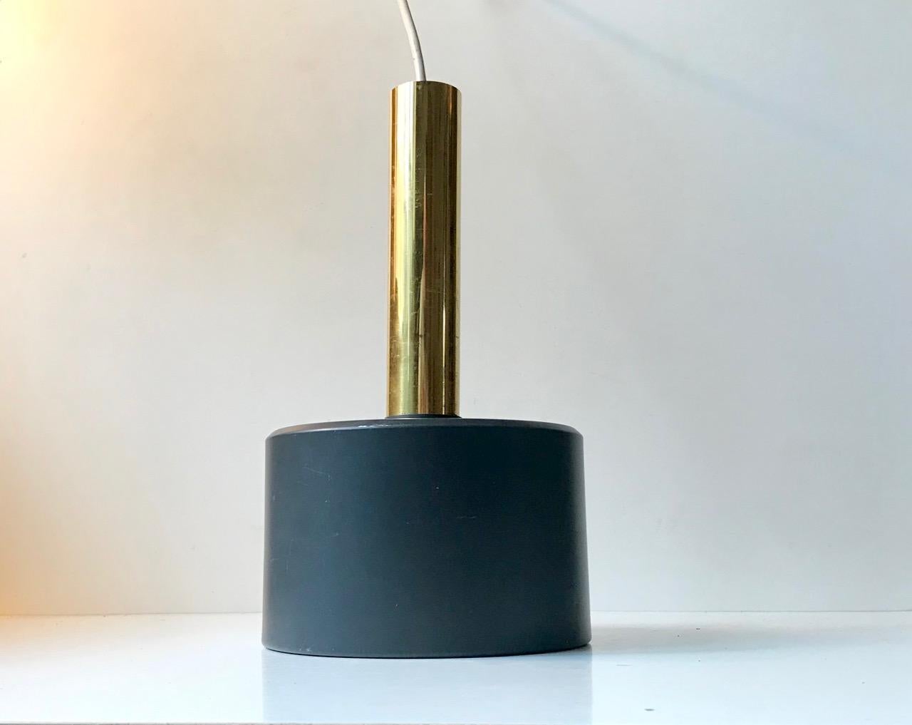 Mid-Century Modern Scandinavian Modern Brass Club Pendant Lamp, 1960s For Sale