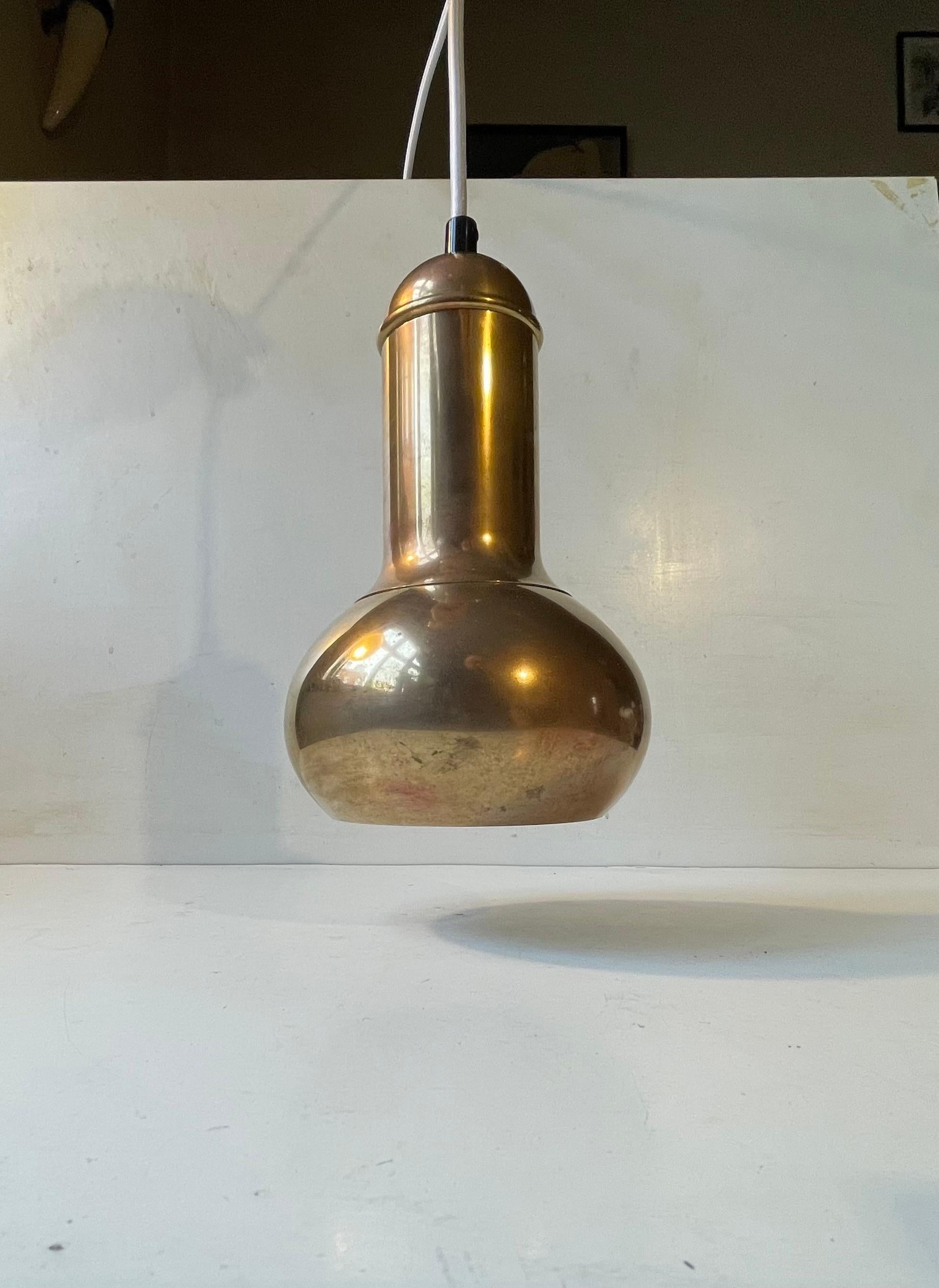 Scandinavian Modern Brass Fallos Pendant Lamp by Benny Frandsen, 1970s For Sale 3
