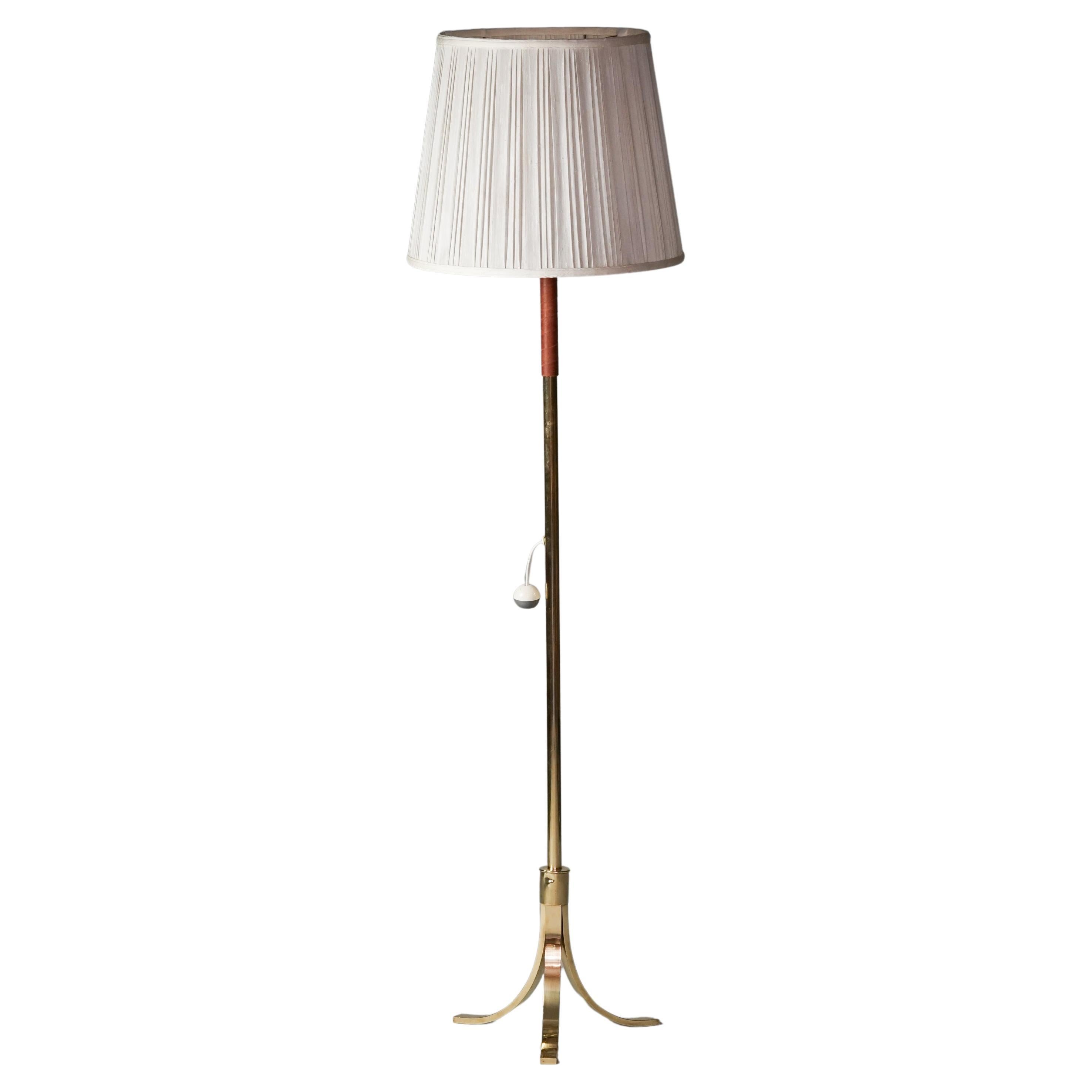 Scandinavian Modern Brass Floor Lamp, 1950s/1960s For Sale