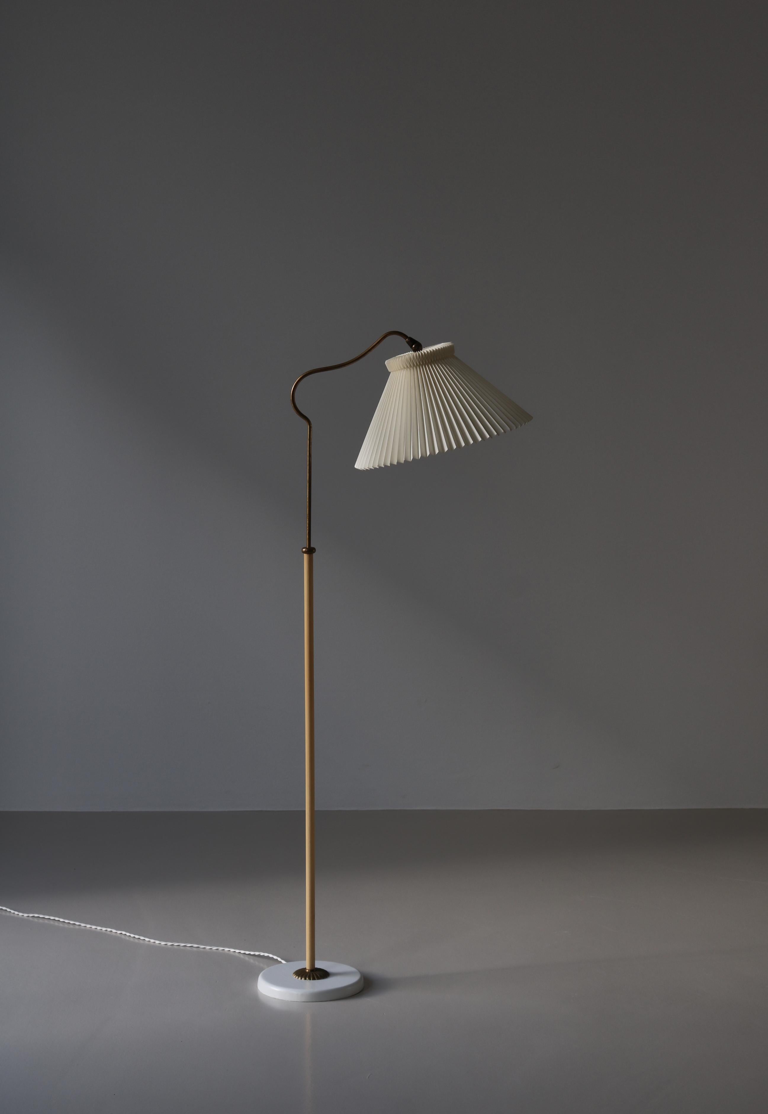 Scandinavian Modern Brass Floor Lamp by LYFA, Denmark, Bent Karlby, 1940s For Sale 8