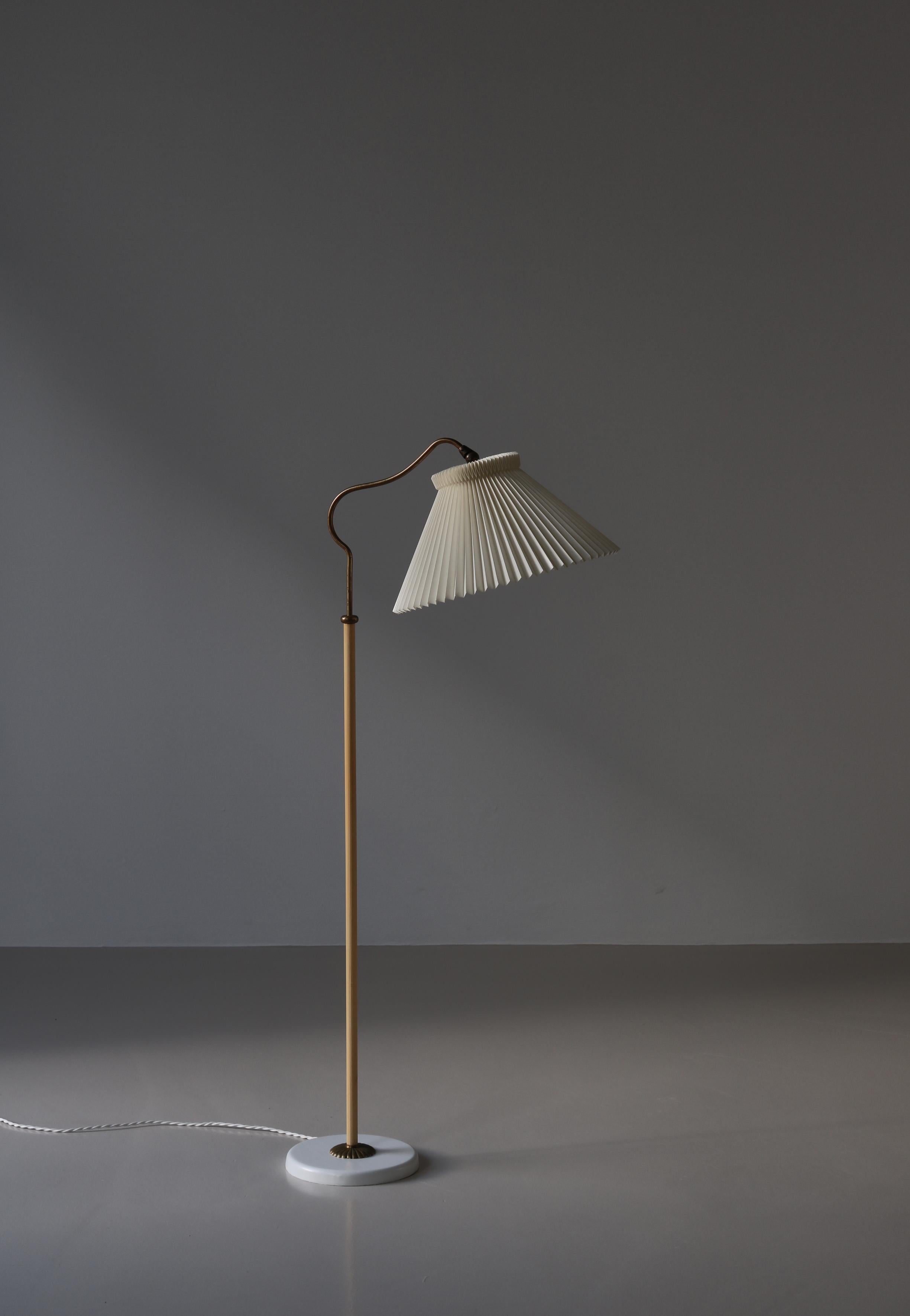 Scandinavian Modern Brass Floor Lamp by LYFA, Denmark, Bent Karlby, 1940s For Sale 9