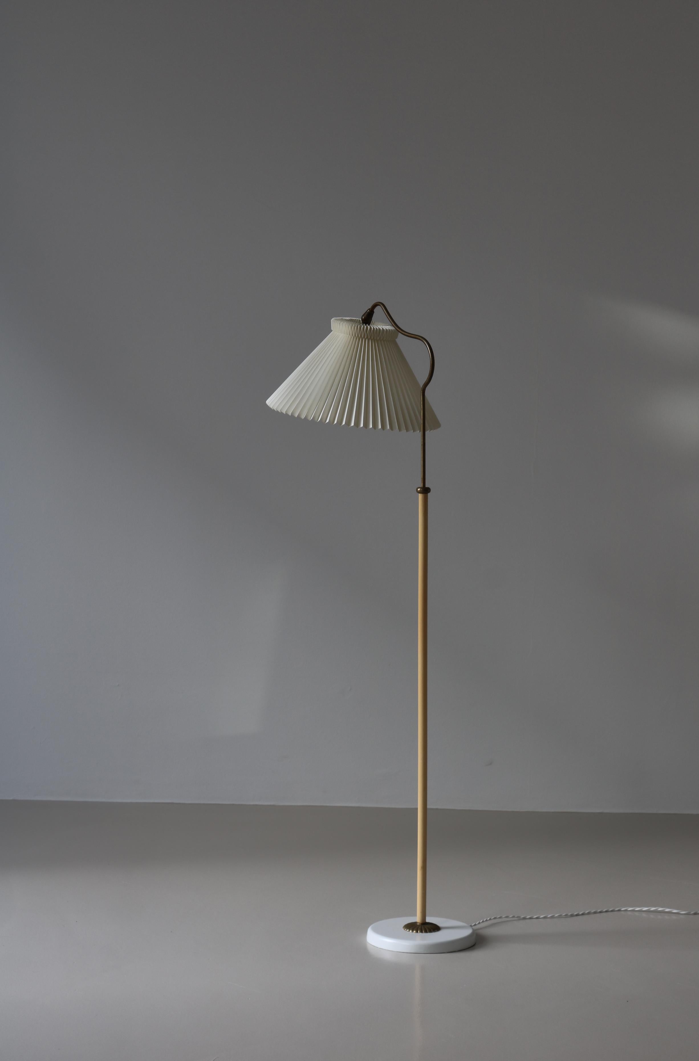 Scandinavian Modern Brass Floor Lamp by LYFA, Denmark, Bent Karlby, 1940s For Sale 11
