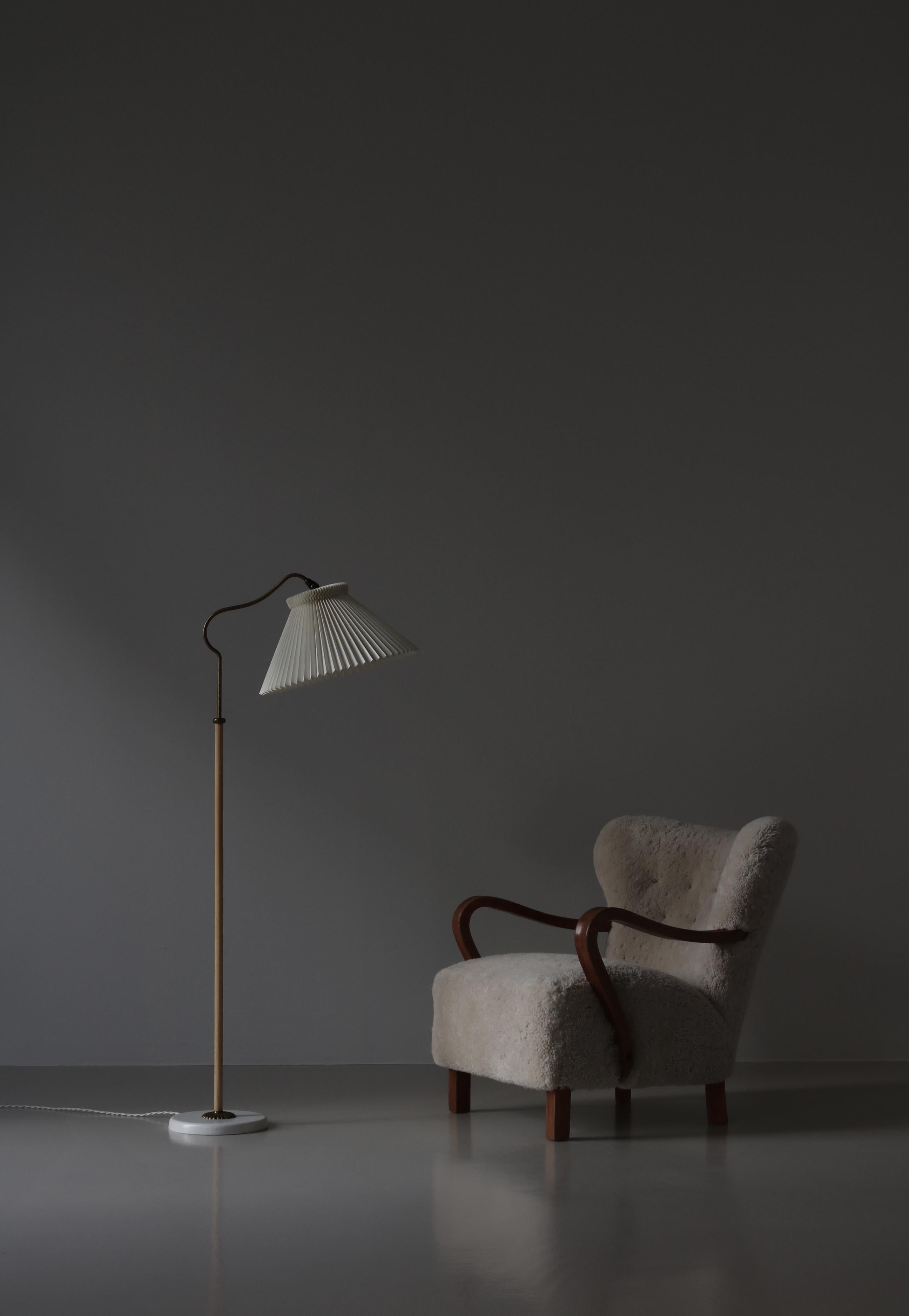Rare and beautiful Danish Modern adjustable floor lamp model 