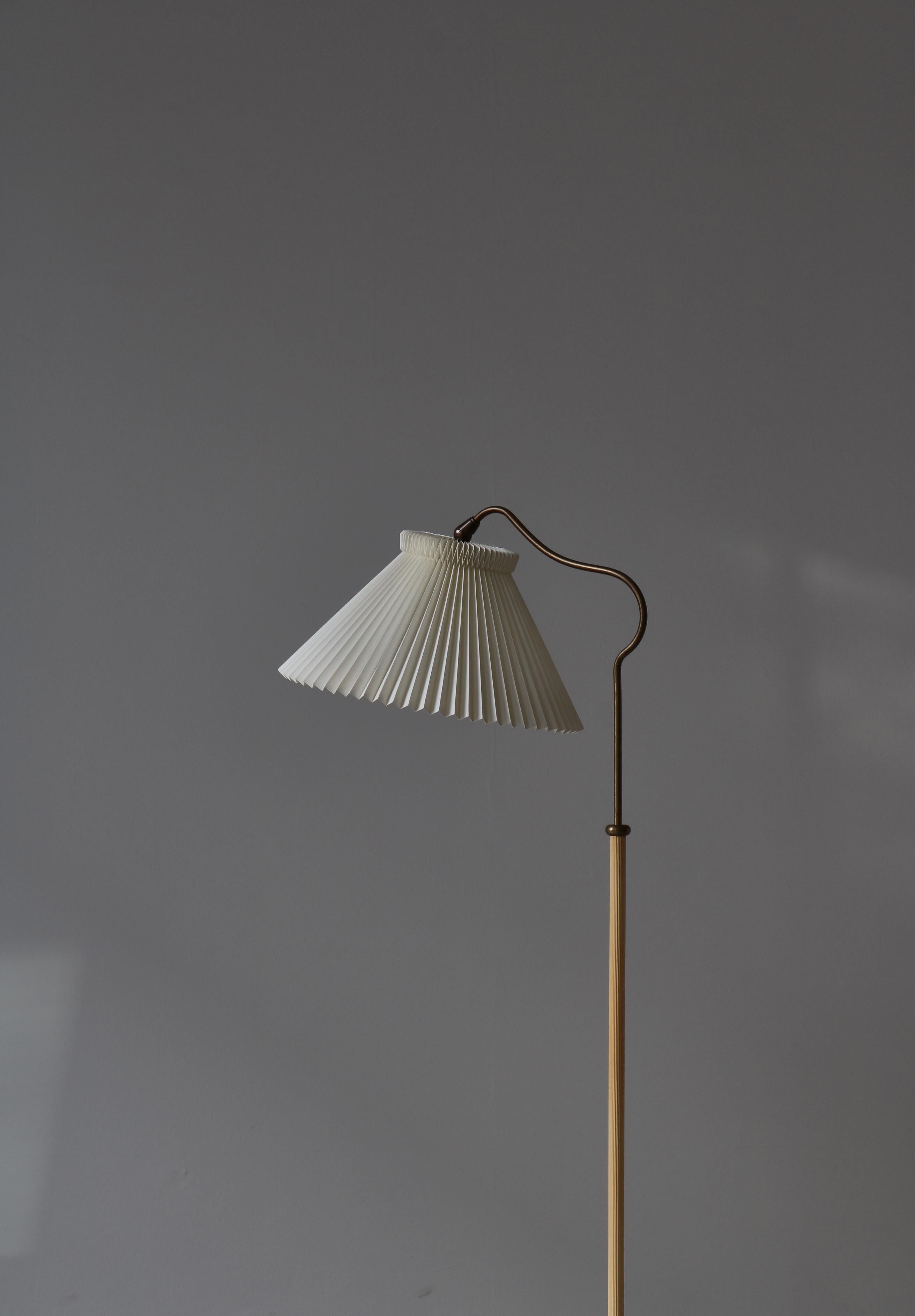 Danish Scandinavian Modern Brass Floor Lamp by LYFA, Denmark, Bent Karlby, 1940s For Sale