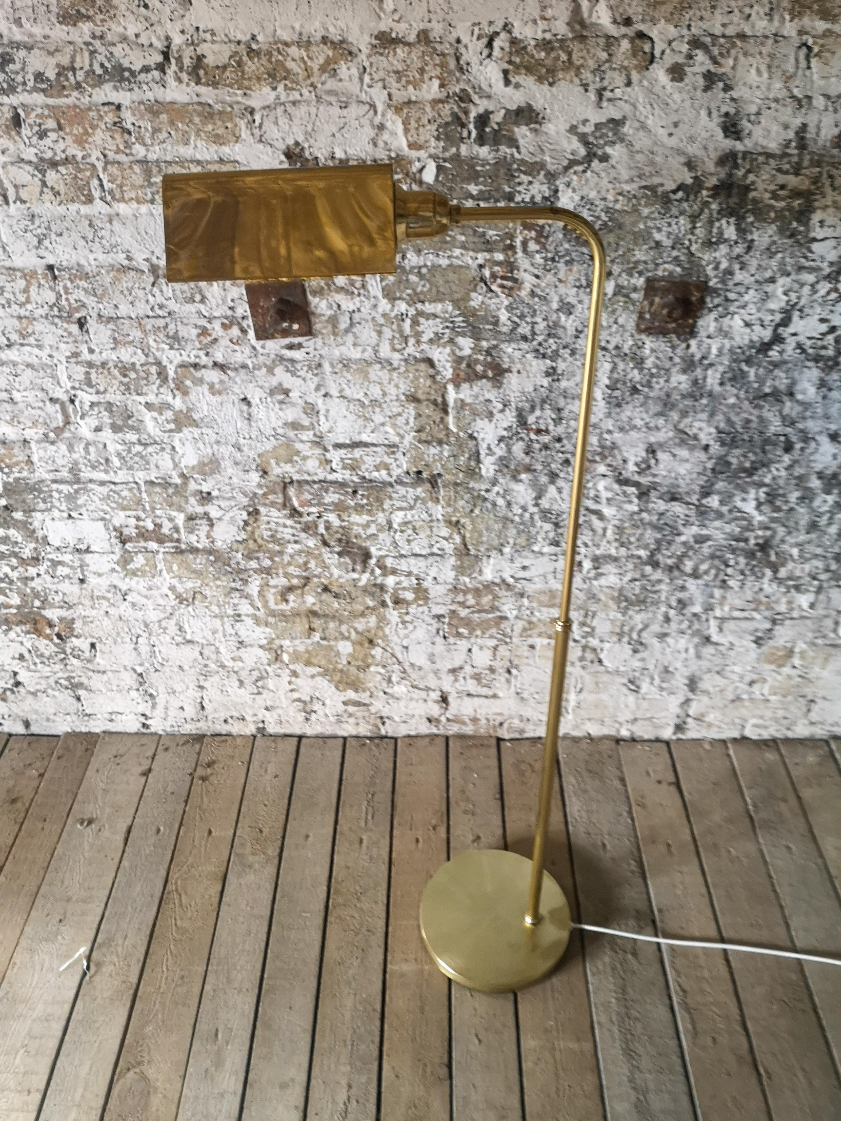 Late 20th Century Scandinavian Modern Brass Floor Lamp Ewå, Sweden, 1970s