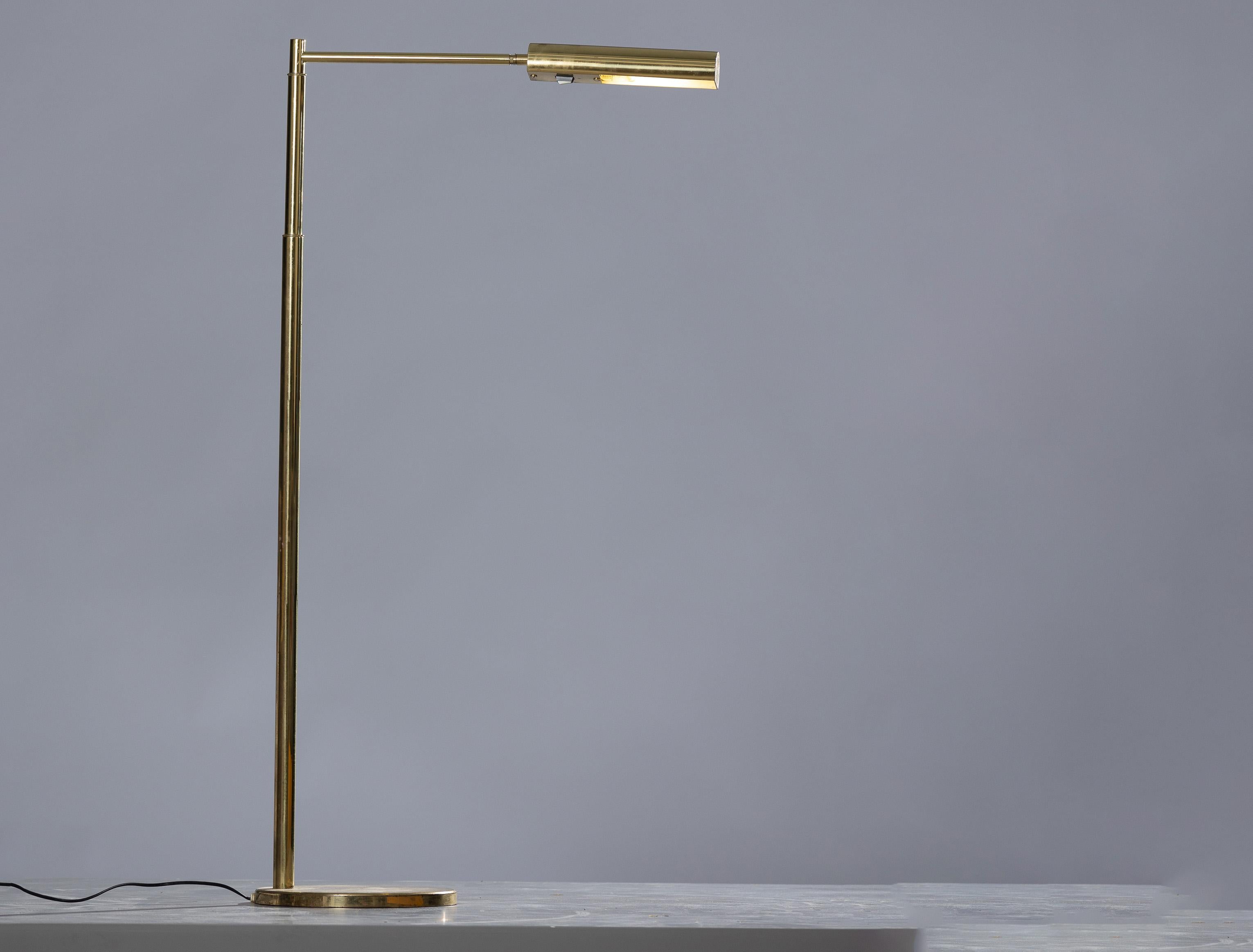 Swedish Scandinavian Modern Brass Floor Lamp from Bergboms G-300, Set of 2 For Sale