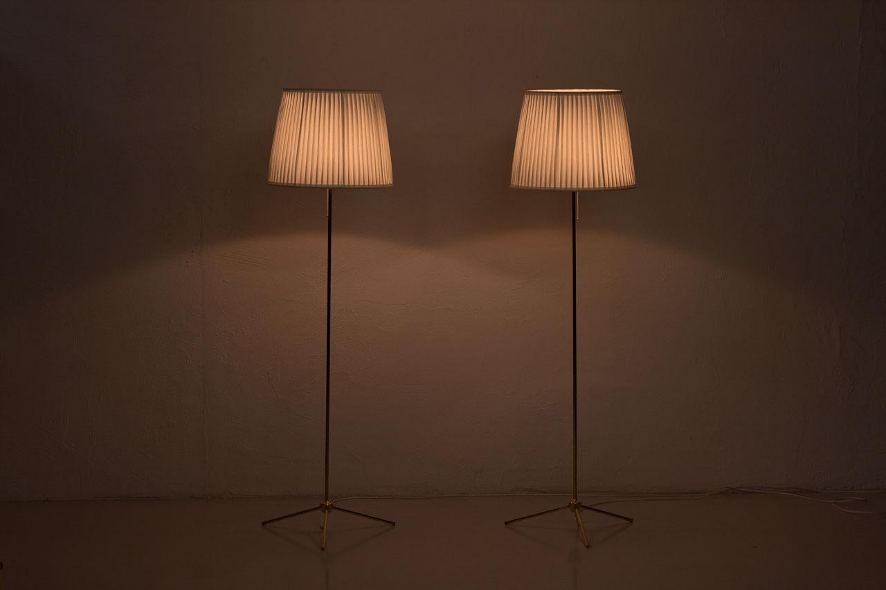 Scandinavian Modern Brass Floor Lamps 