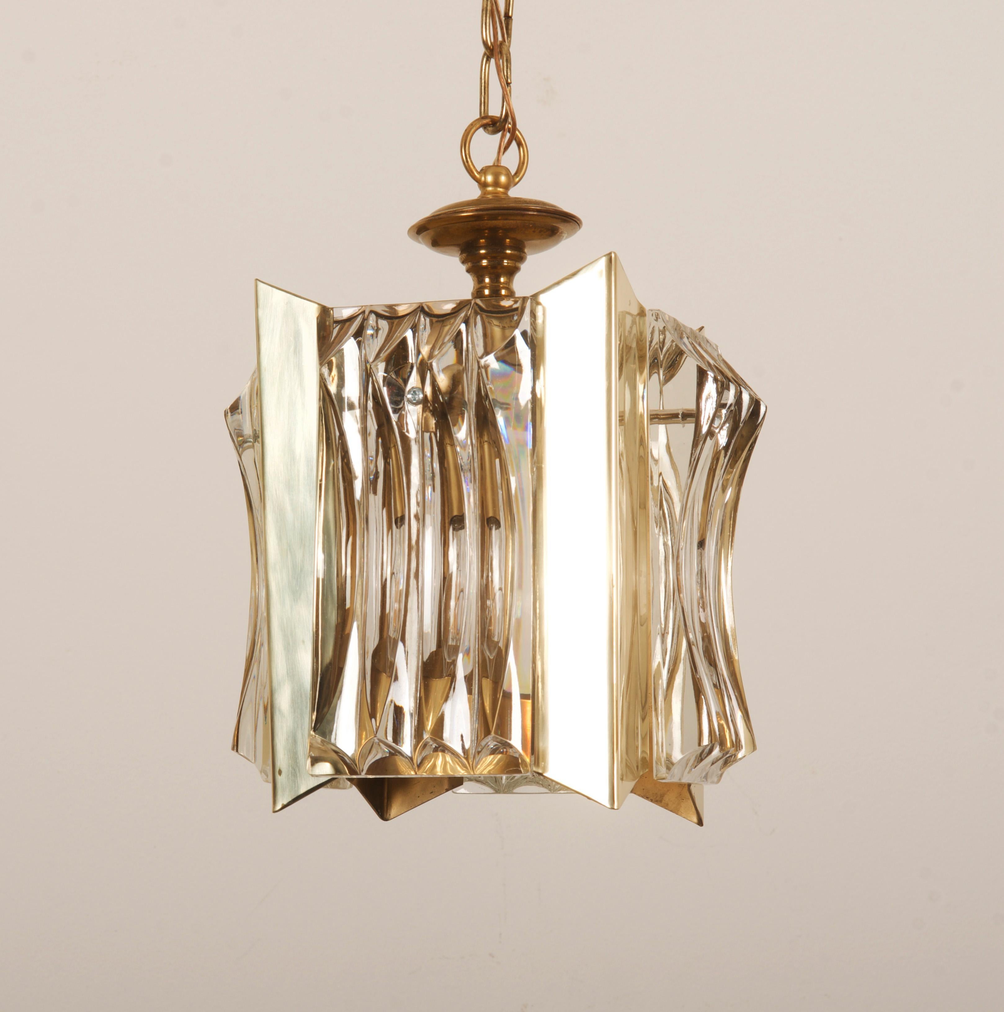 Mid-20th Century Scandinavian Modern Brass Pendant by Boréns, Borås For Sale