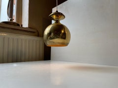 Scandinavian Modern Brass Pendant Lamp from ABO, 1970s