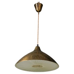Scandinavian Modern Brass Pendant, Lisa Johansson-Pape, Orno Oy, 1940/1950s