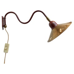Scandinavian Modern Brass Swing Arm Wall Lamp by E. S. Horn, 1960s