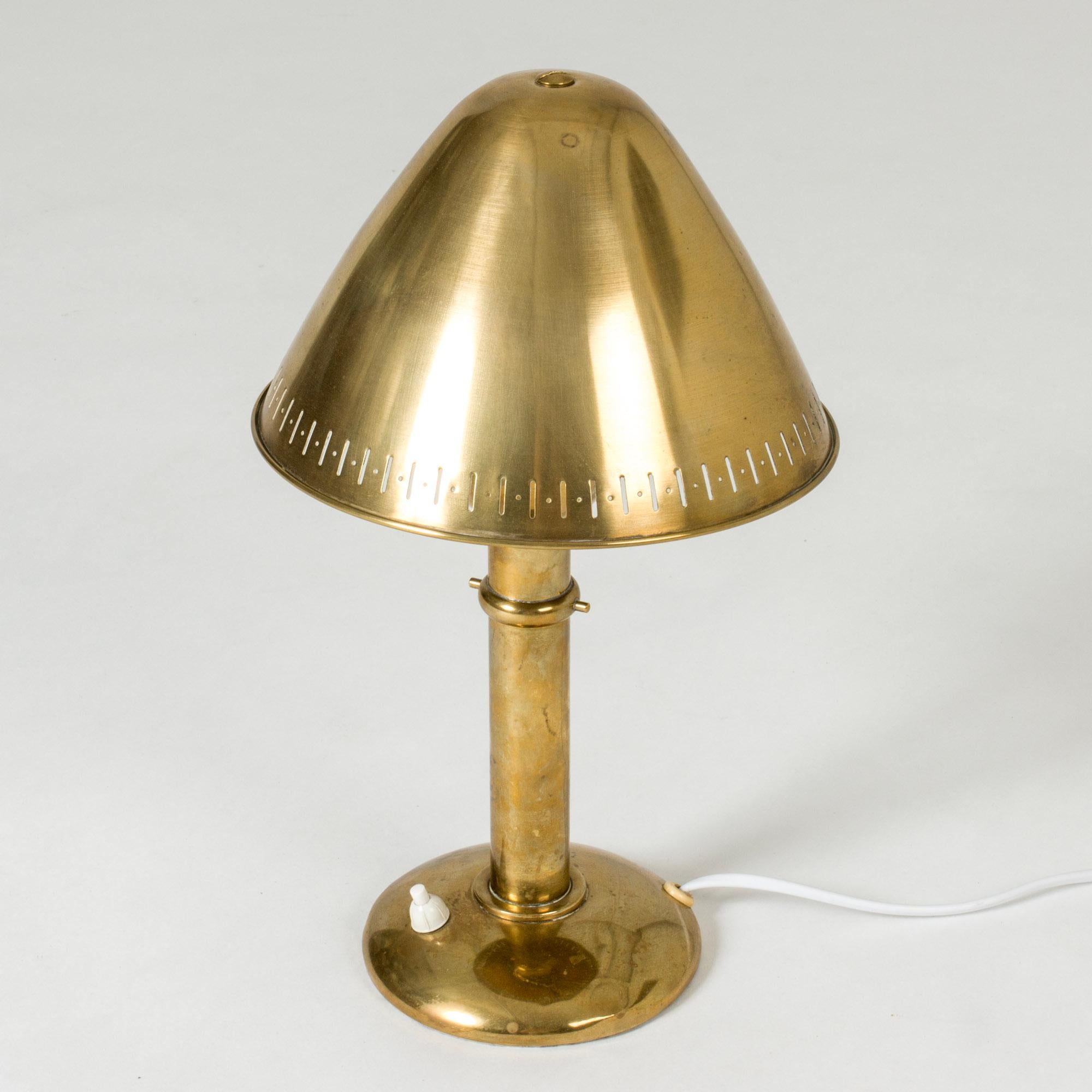 Swedish Scandinavian Modern Brass Table Lamp, ASEA, Sweden, 1950s For Sale