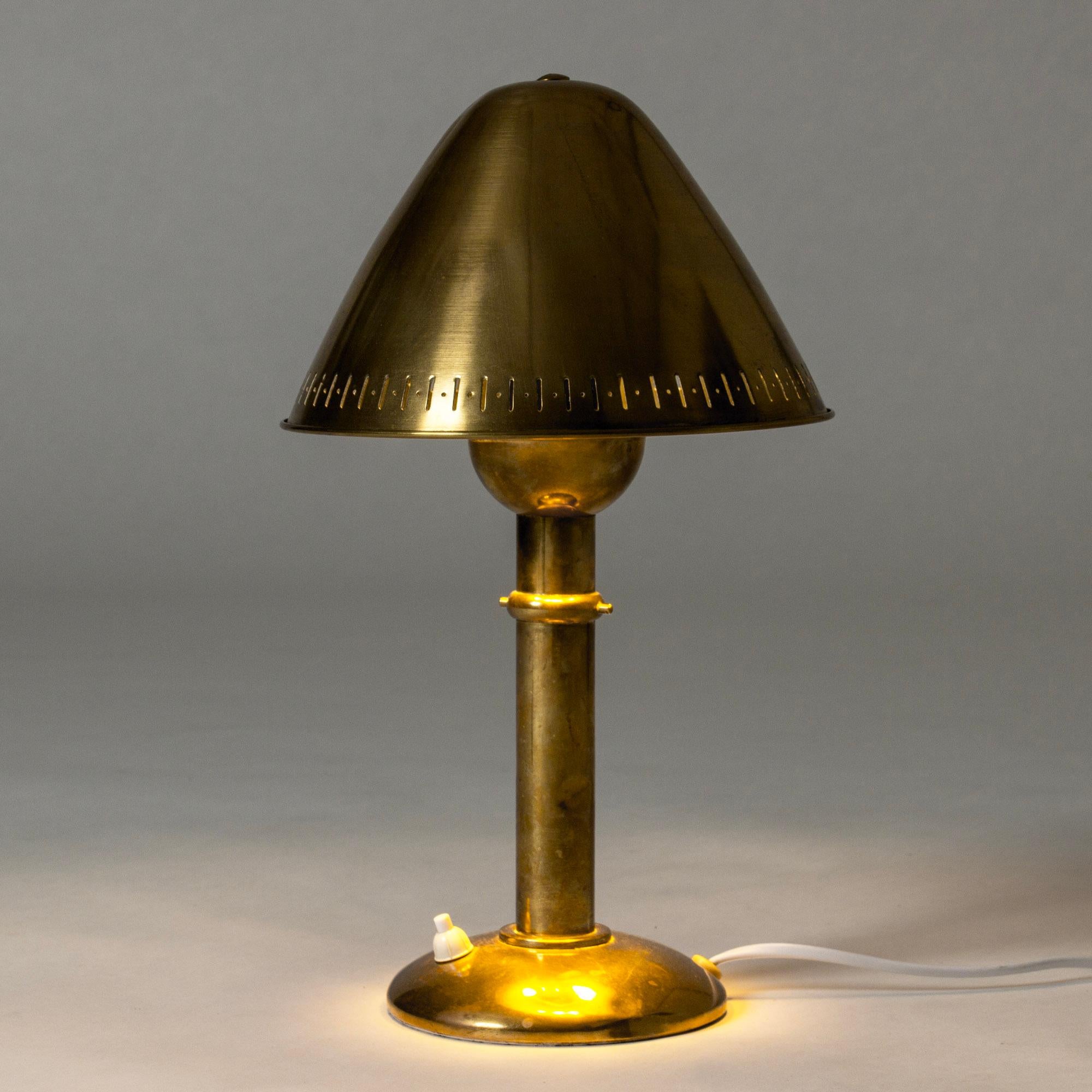 Mid-20th Century Scandinavian Modern Brass Table Lamp, ASEA, Sweden, 1950s For Sale
