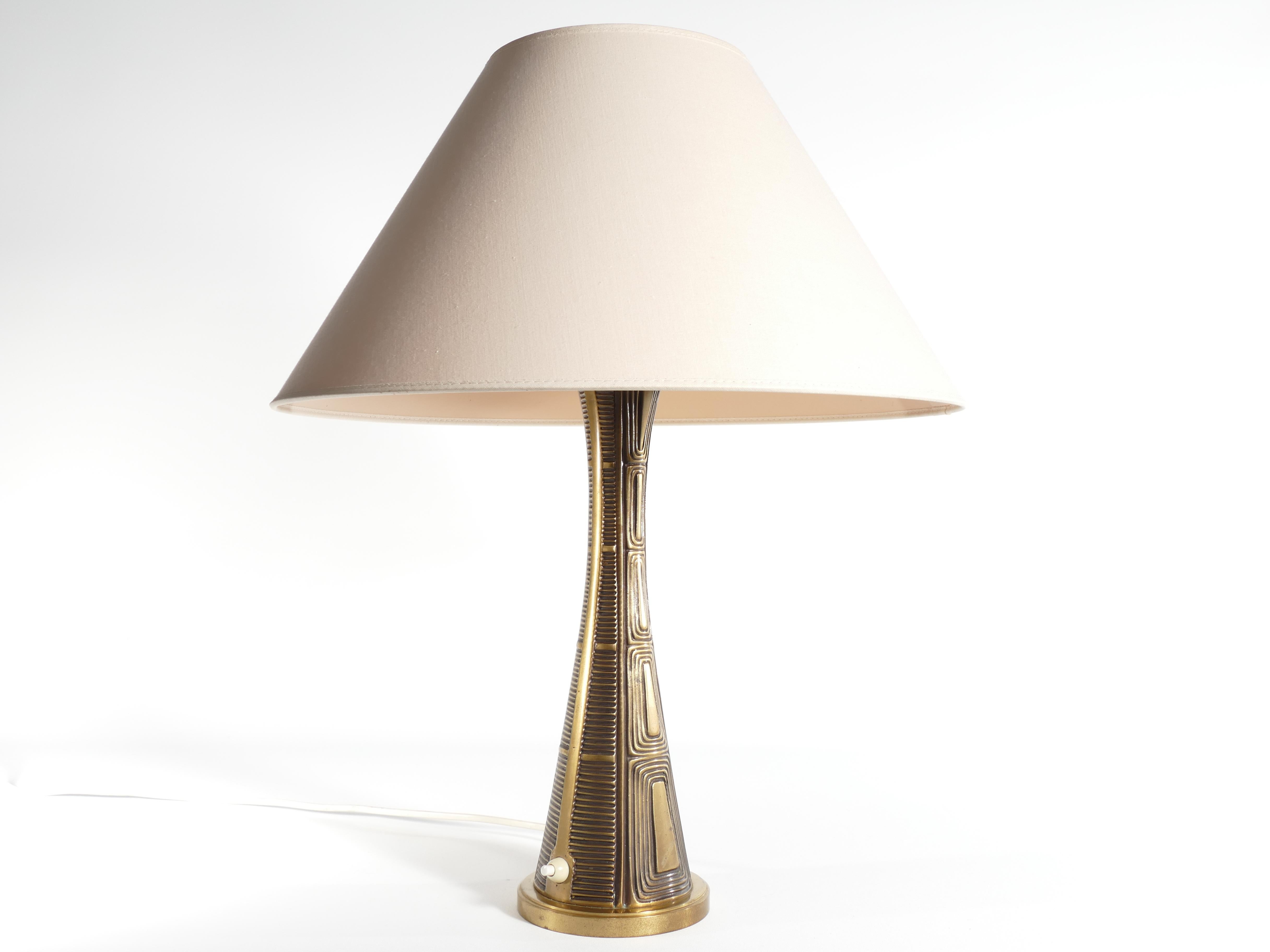 Scandinavian Modern Brass Table Lamp by Sonja Katzin for ASEA, Sweden, 1950’s 3