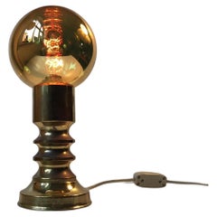 Lampe de bureau moderne scandinave en laiton avec ampoule éternelle de Frimann, années 1960