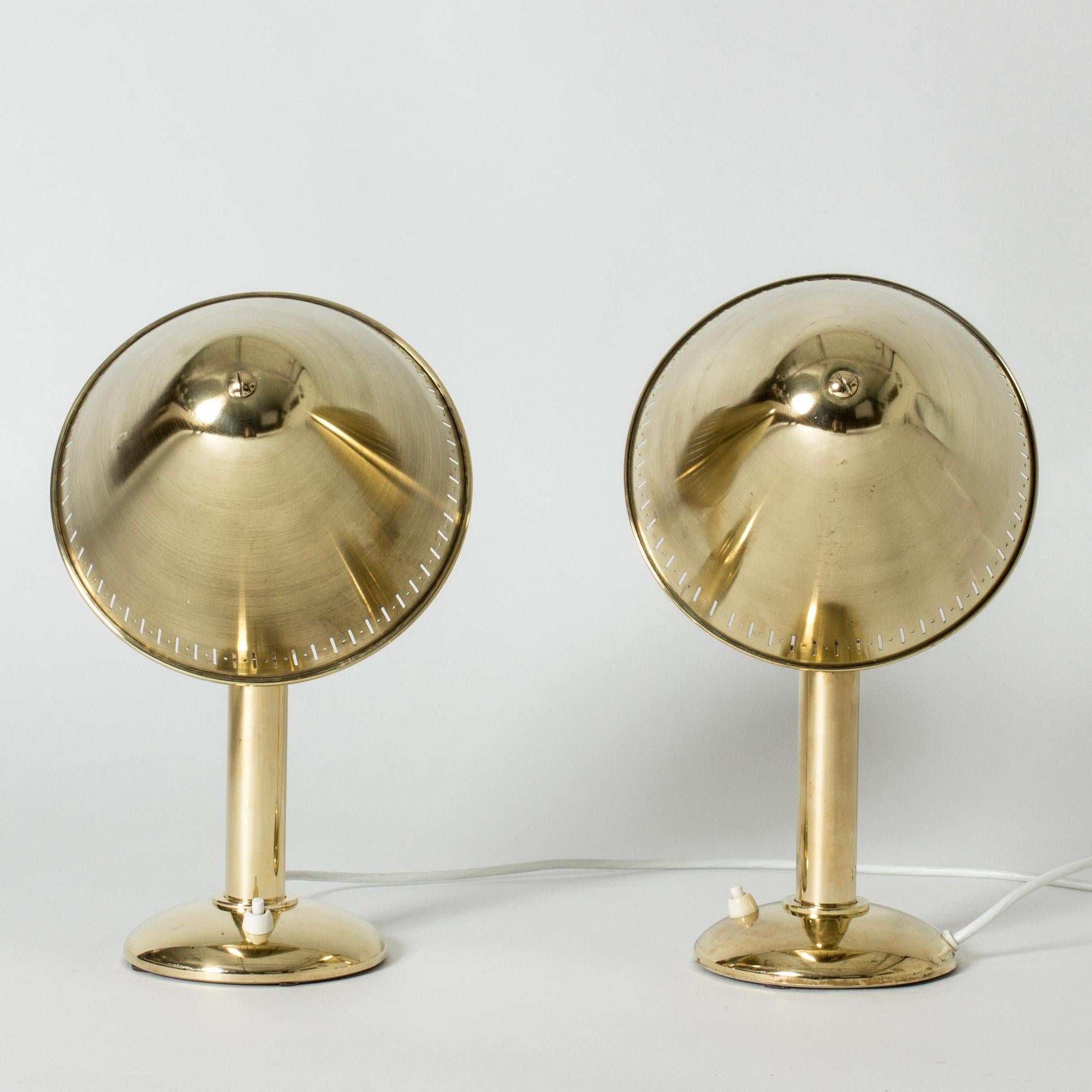 Mid-20th Century Scandinavian Modern Brass Table Lamps, ASEA, Sweden, 1950s