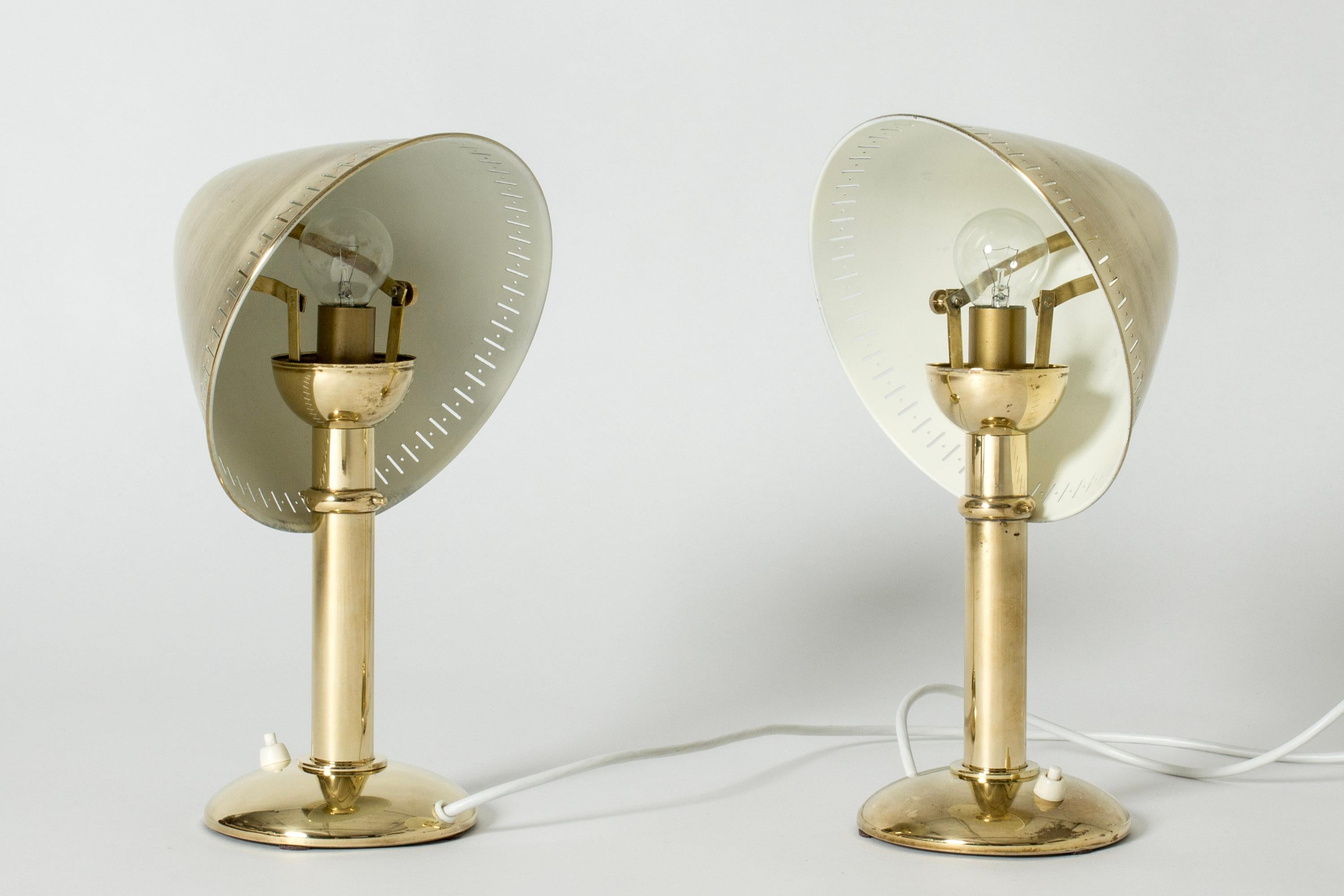 Scandinavian Modern Brass Table Lamps, ASEA, Sweden, 1950s 1