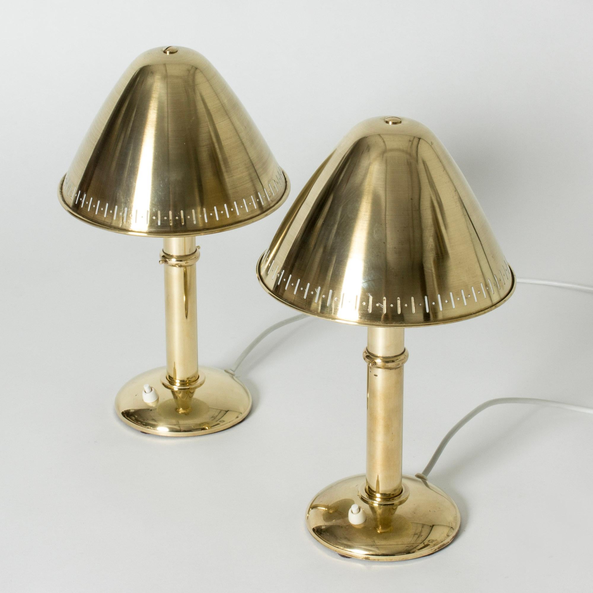Scandinavian Modern Brass Table Lamps, ASEA, Sweden, 1950s 2