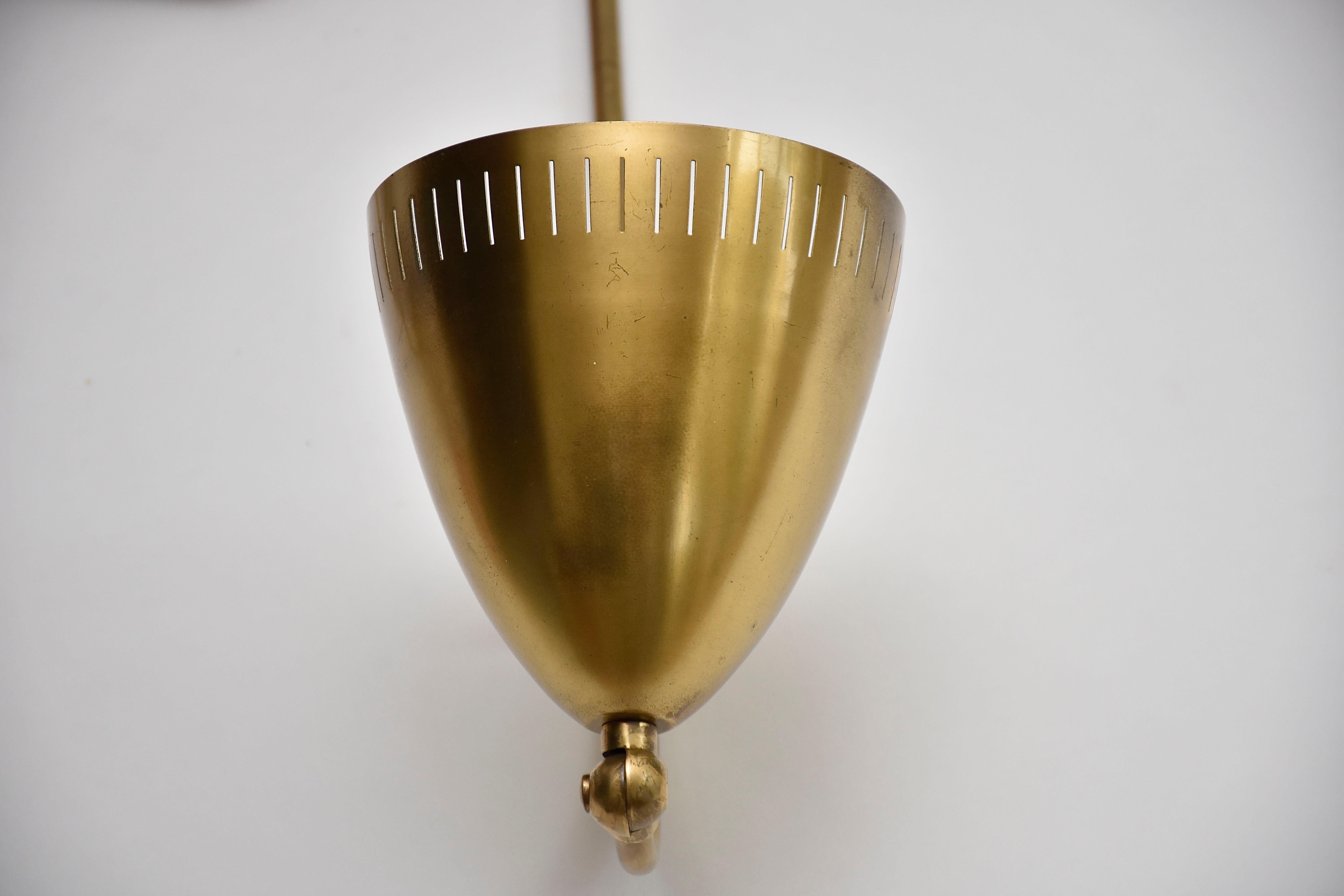 Aplique moderno escandinavo de latón, ca. 1940/1950 en venta 3