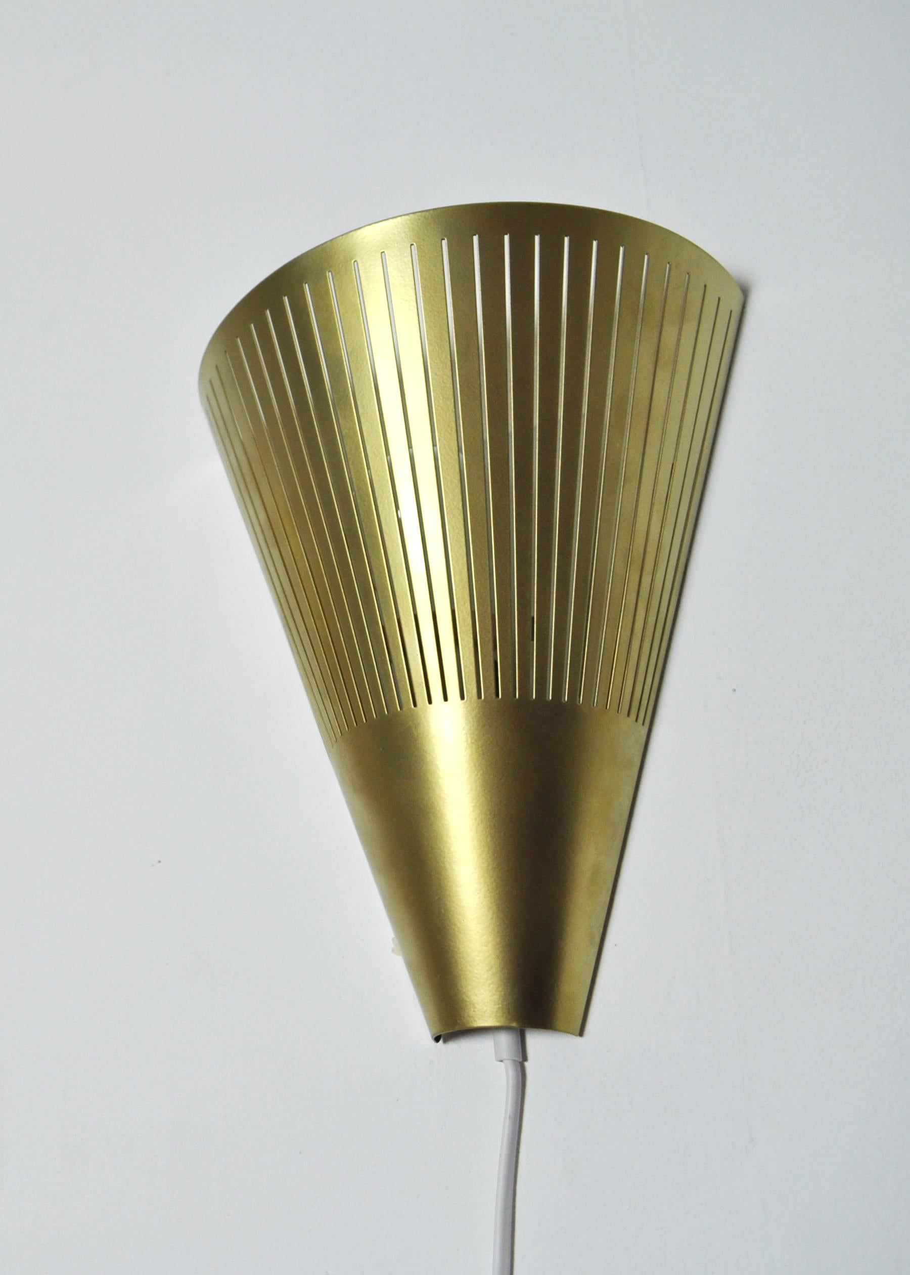 Scandinavian Modern Brass Wall Sconces by Danish Lyfa, 1960s-1970s For Sale 1