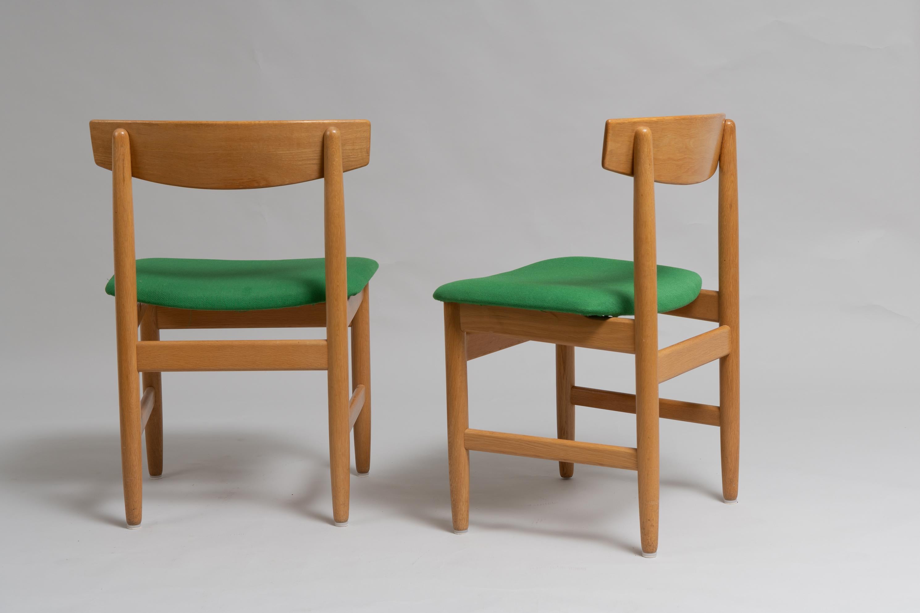 Scandinavian Modern Børge Mogensen Set of 6 Oak Dining Room Chairs 3