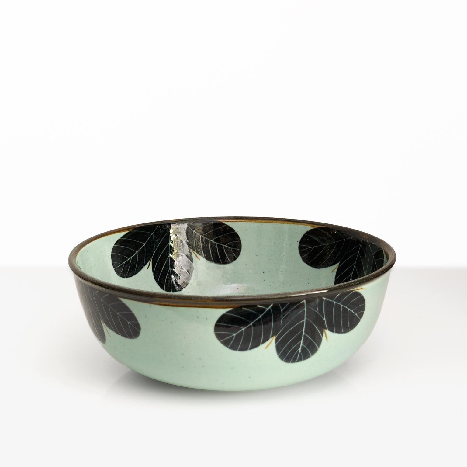 European Scandinavian Modern Britt-Louise Sundell Bowl for Gustavsberg Studio with Flower For Sale