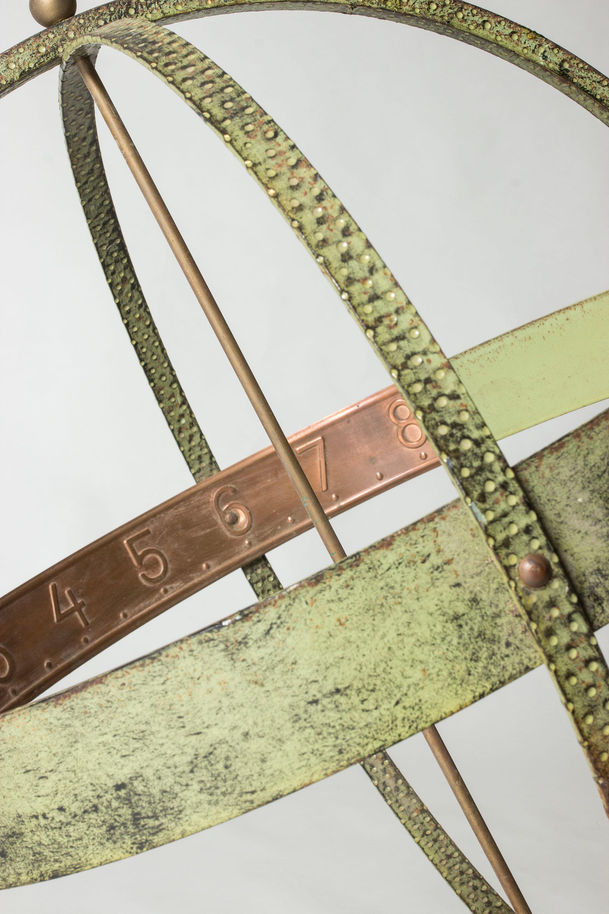 Scandinavian Modern Bronze Sundial by Gunnar Nylund, 1940s In Good Condition For Sale In Stockholm, SE