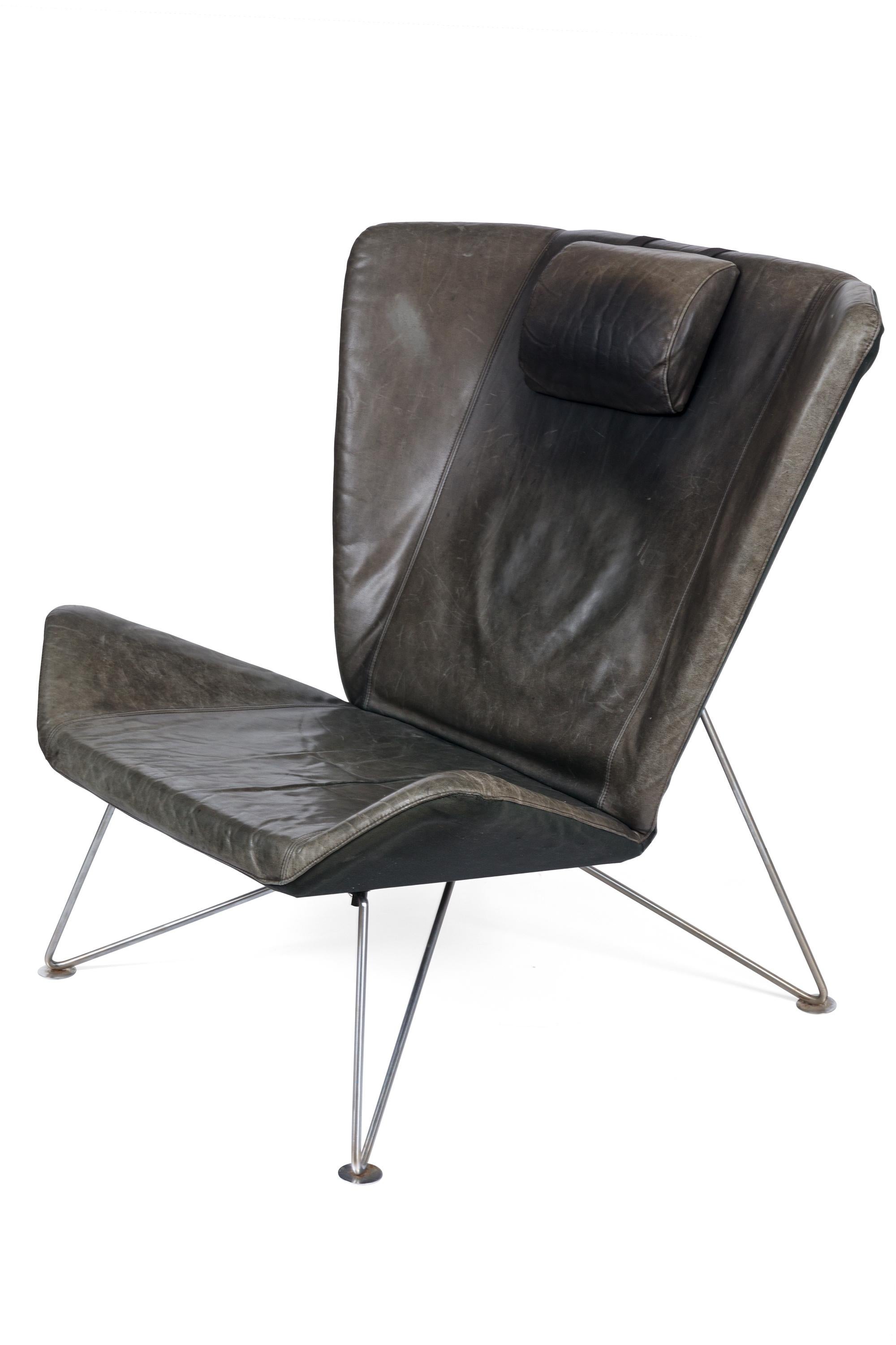 Scandinavian Modern Brown Leather Lounge Chairs, Sweden, 1970s In Good Condition In New York, NY