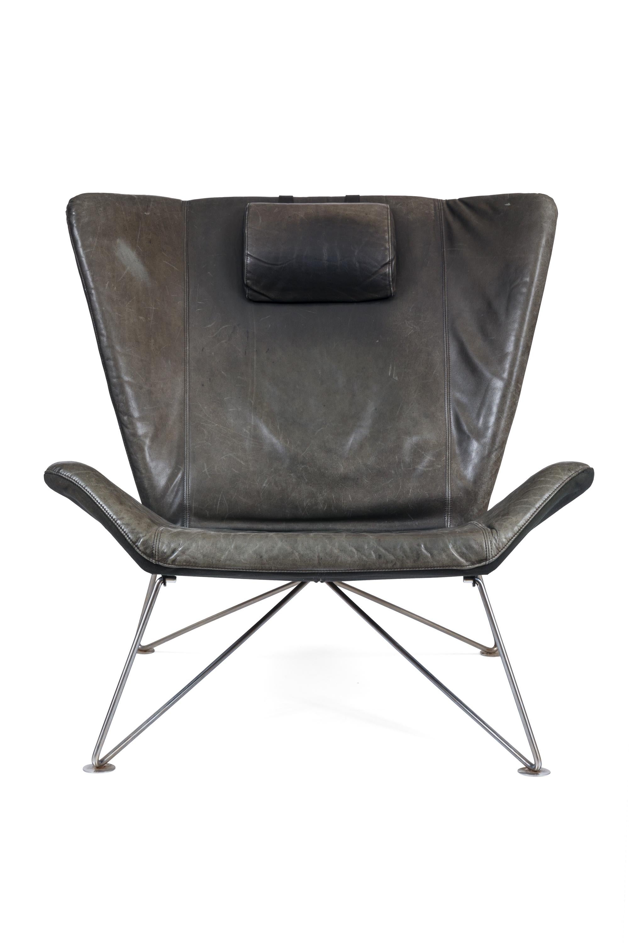 Late 20th Century Scandinavian Modern Brown Leather Lounge Chairs, Sweden, 1970s