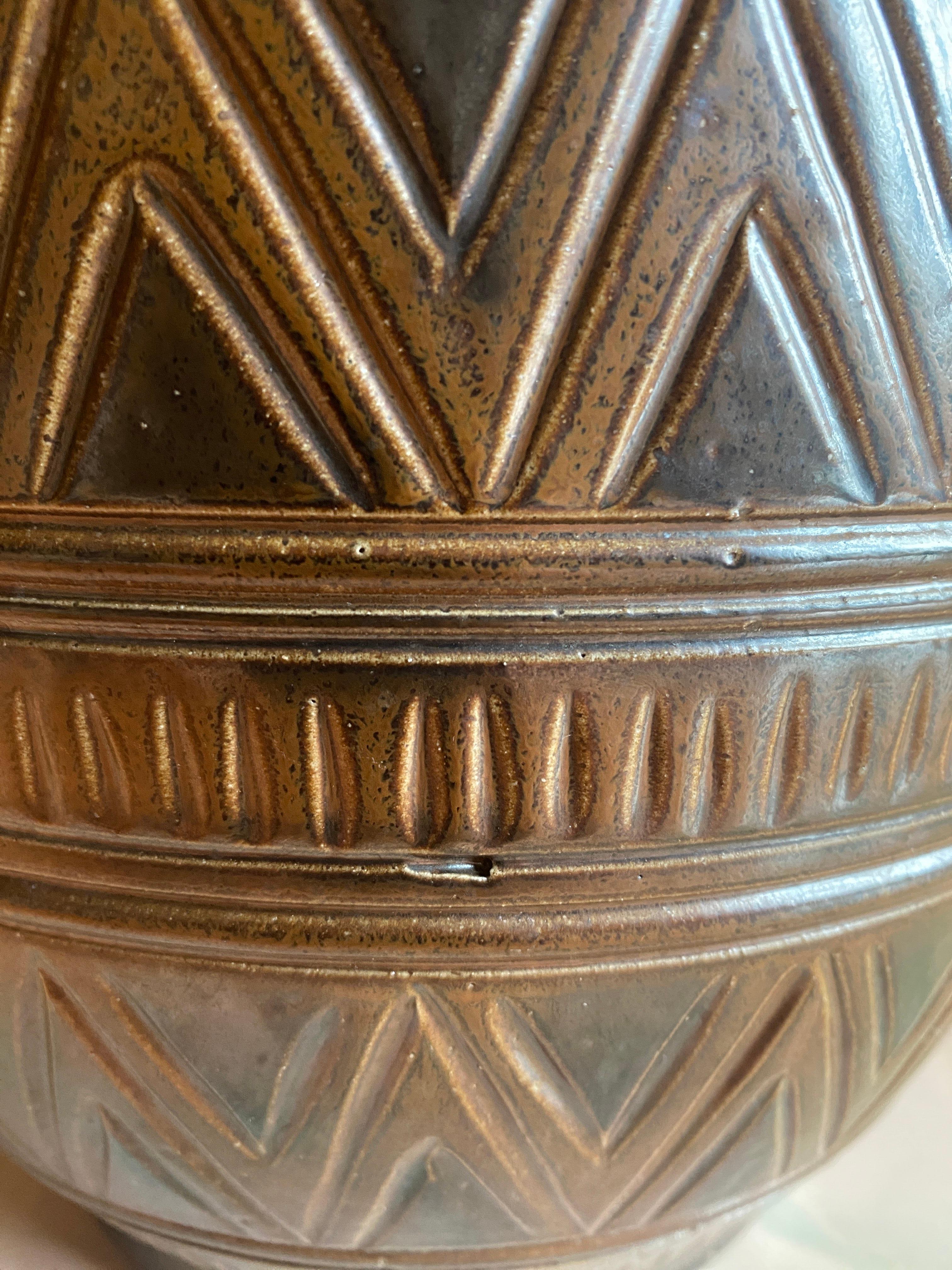 Scandinavian Modern Brown Stoneware Floor Vase by Arthur Andersson, Wallåkra For Sale 4
